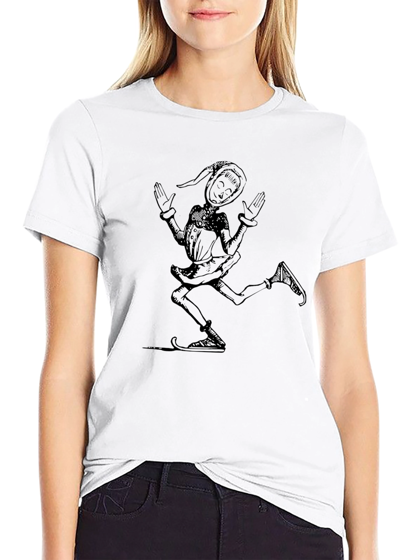 Whimsical Jester Graphic Tee - Black