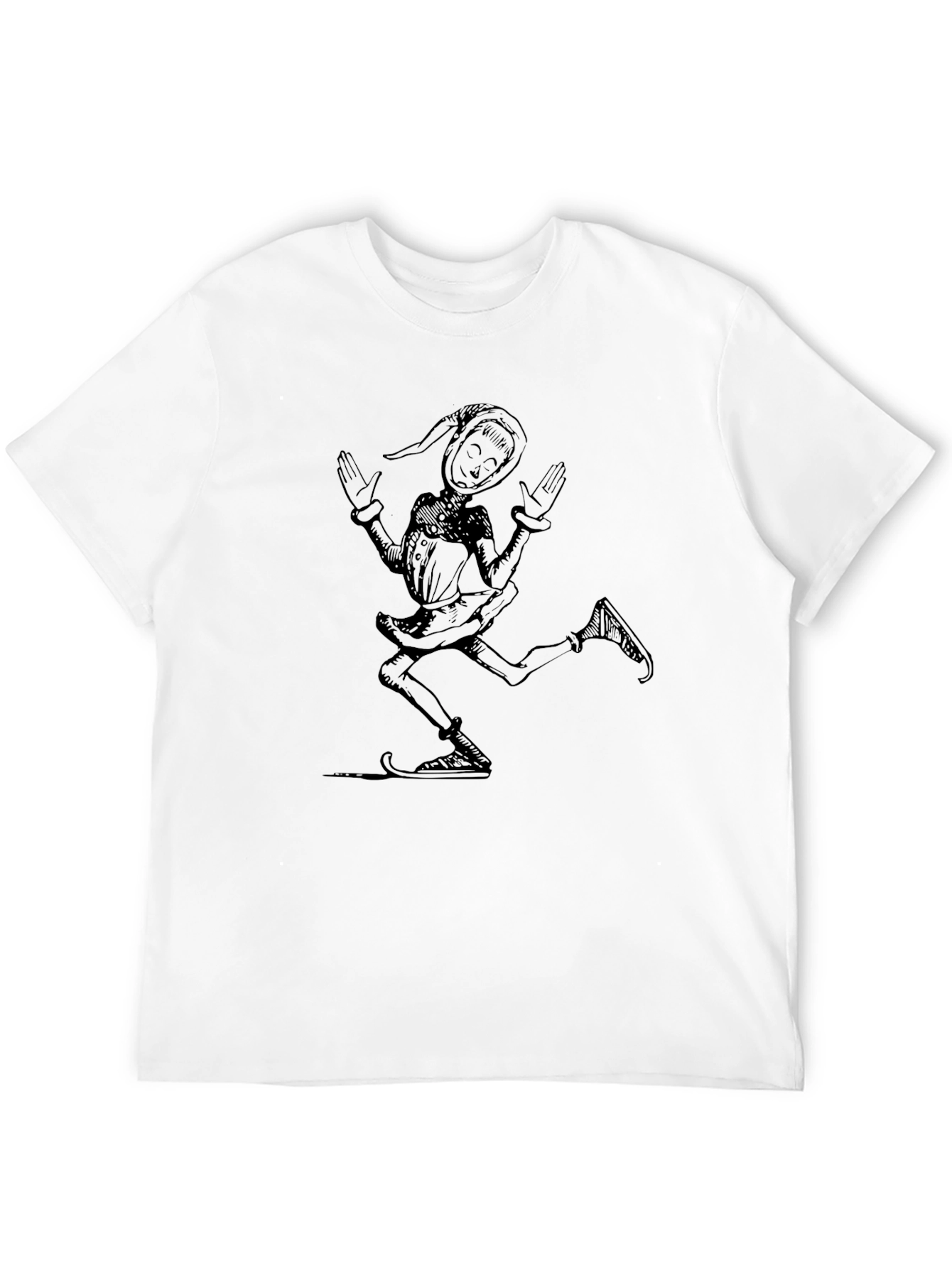 Whimsical Jester Graphic Tee - Black