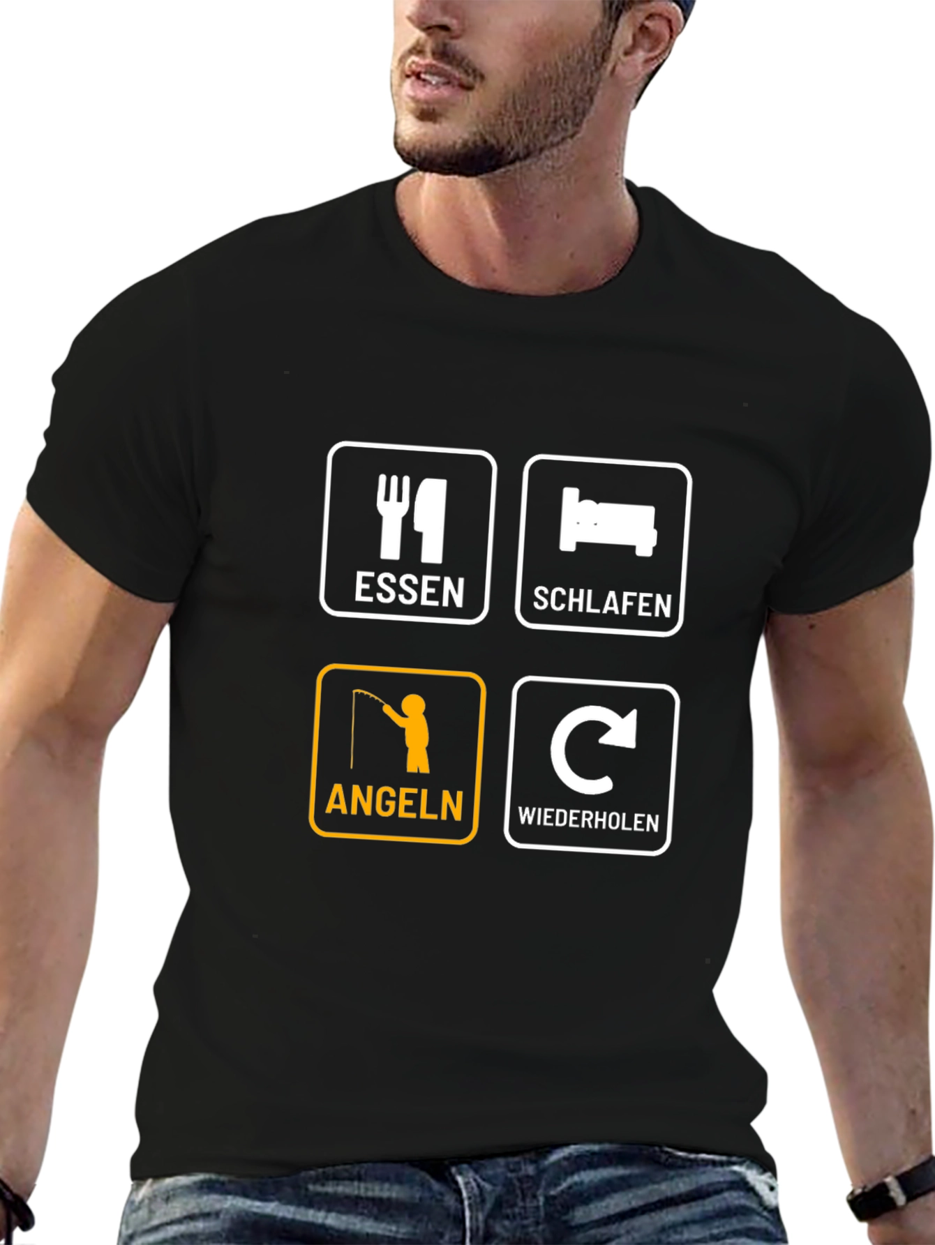 Eat Sleep Fish Repeat T-Shirt - Angeln Essen Schlafen