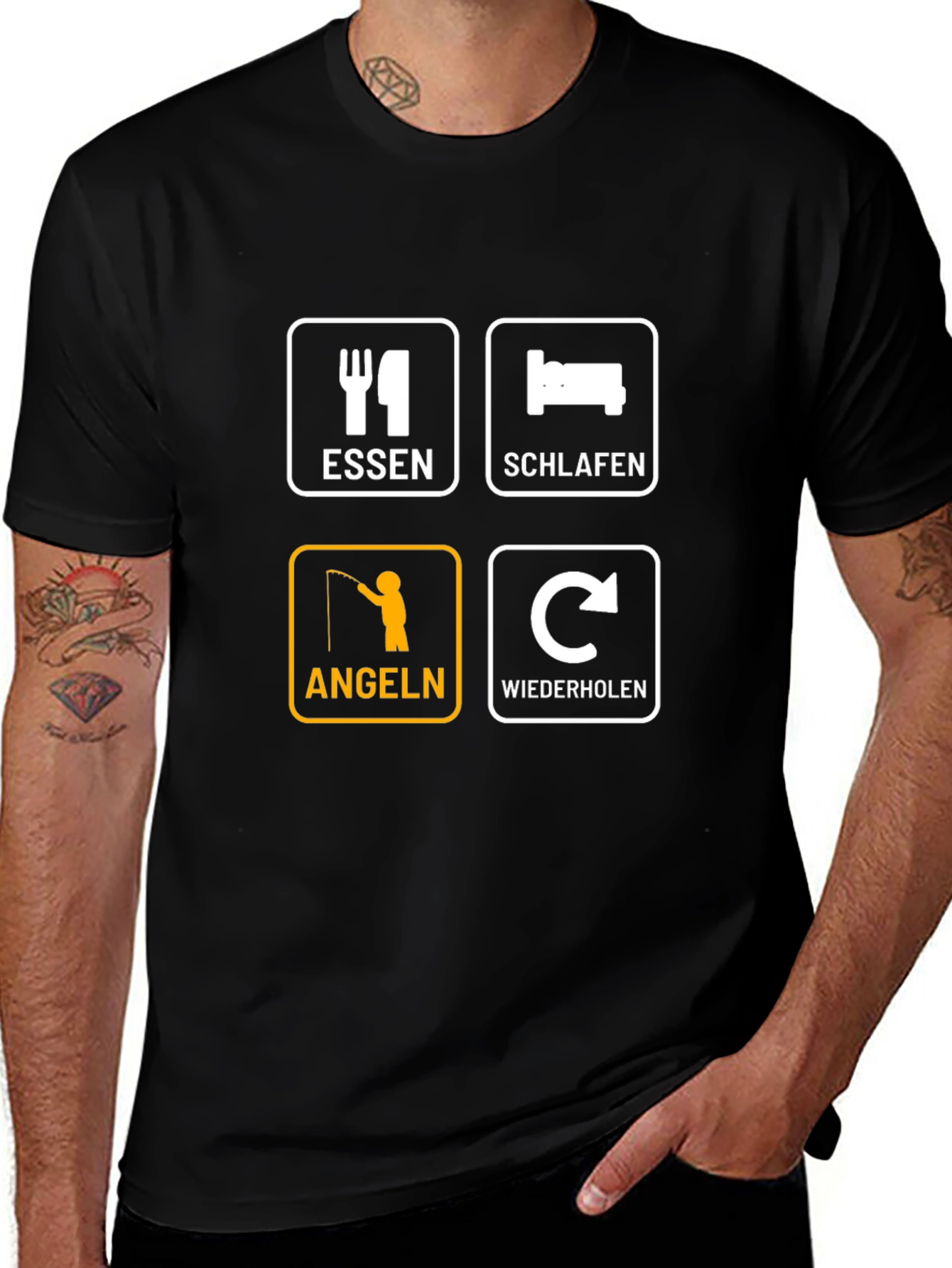 Eat Sleep Fish Repeat T-Shirt - Angeln Essen Schlafen