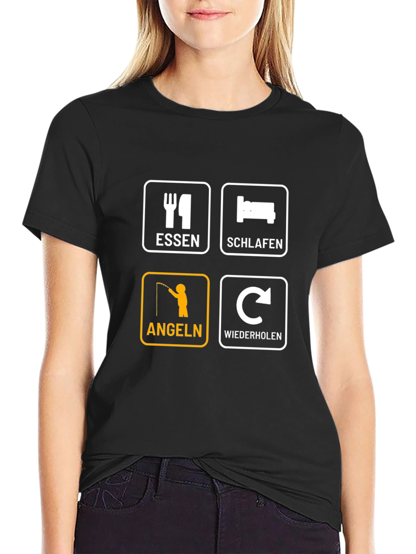 Eat Sleep Fish Repeat T-Shirt - Angeln Essen Schlafen