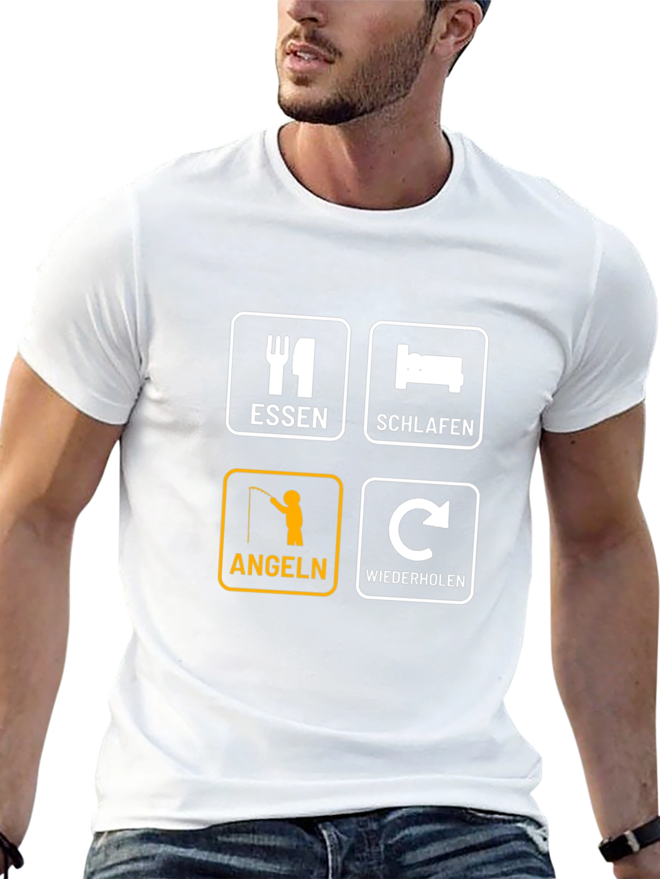 Eat Sleep Fish Repeat T-Shirt - Angeln Essen Schlafen