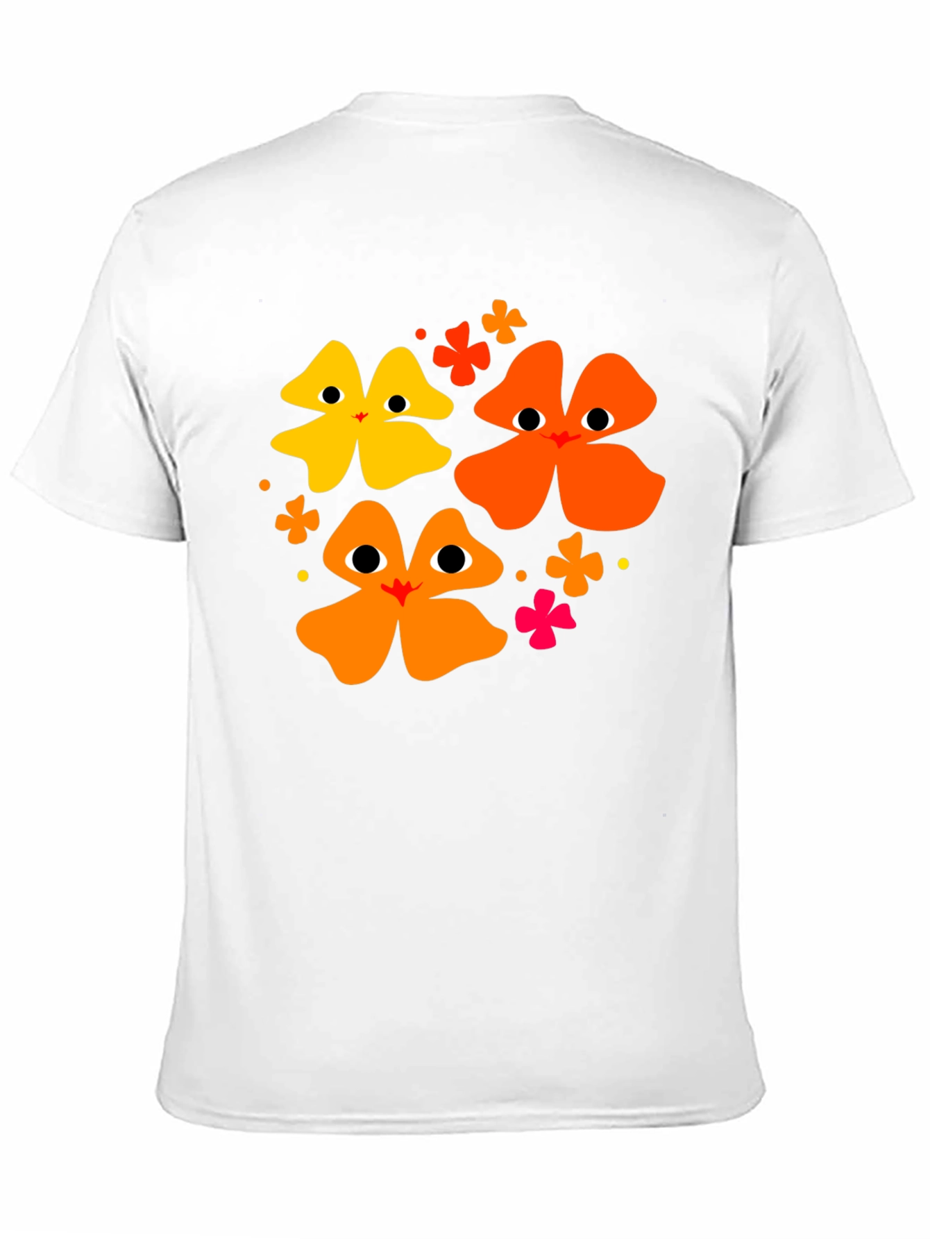 Floral Face Black T-Shirt