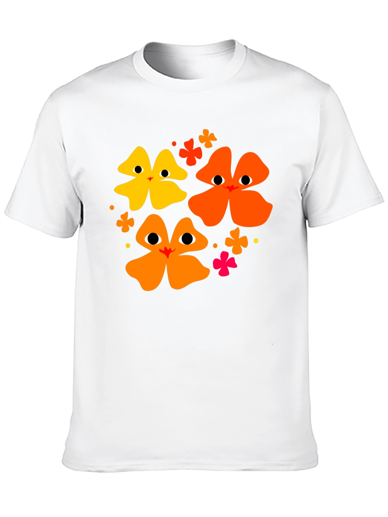 Floral Face Black T-Shirt