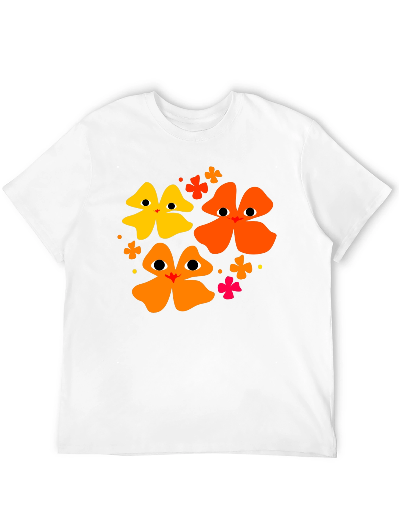 Floral Face Black T-Shirt