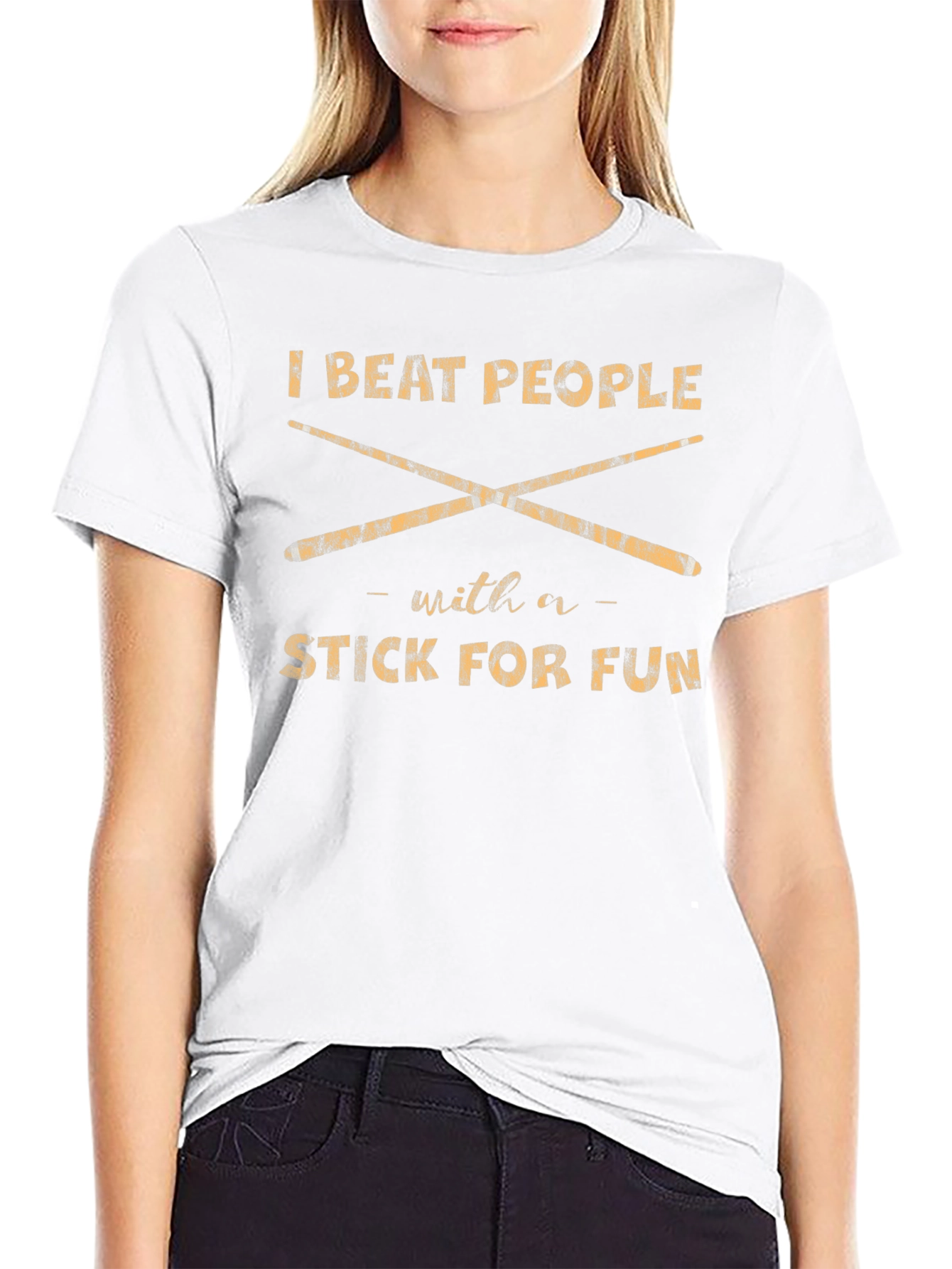 I Beat People with a Stick Drummer T-Shirt