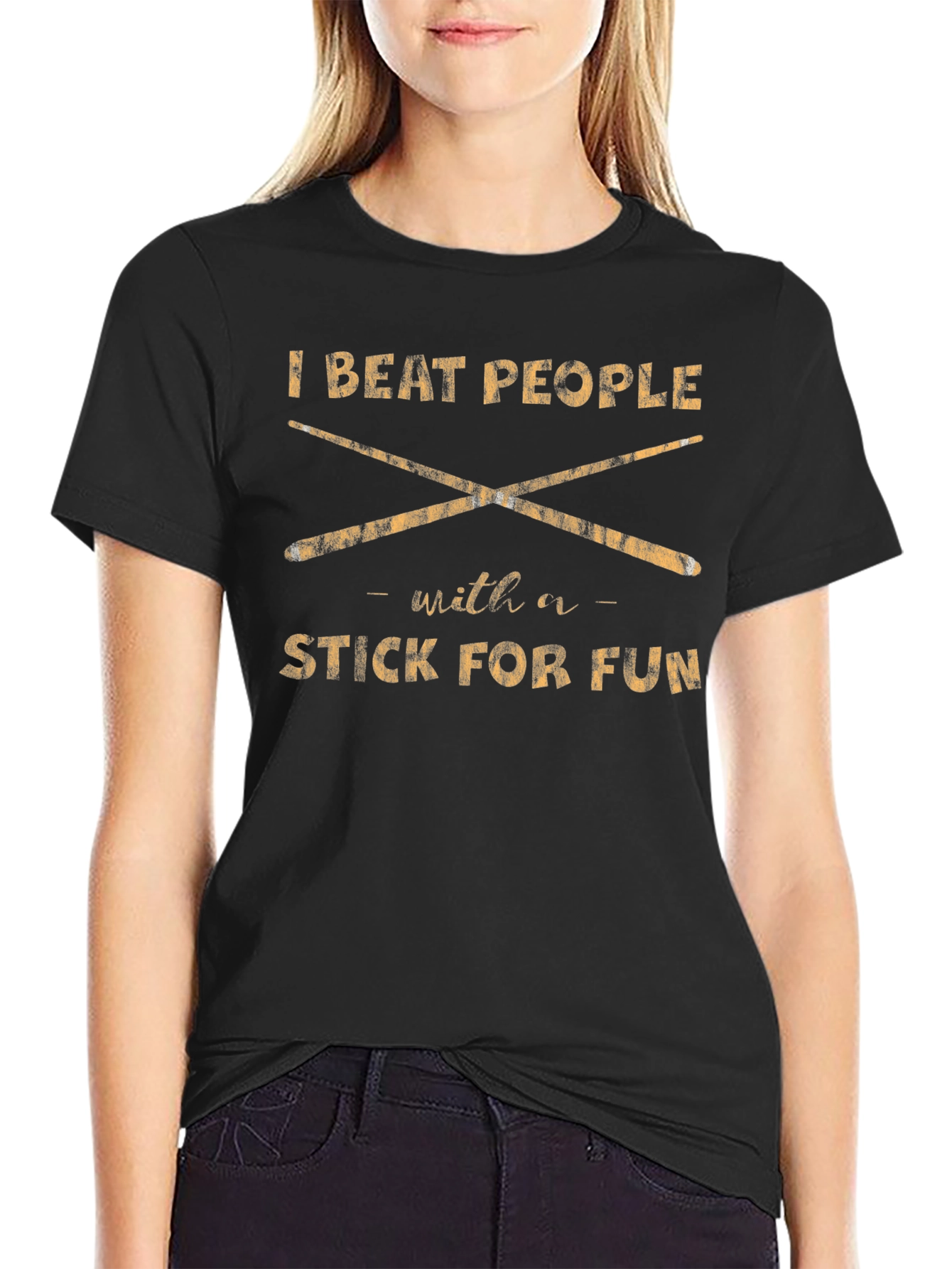 I Beat People with a Stick Drummer T-Shirt