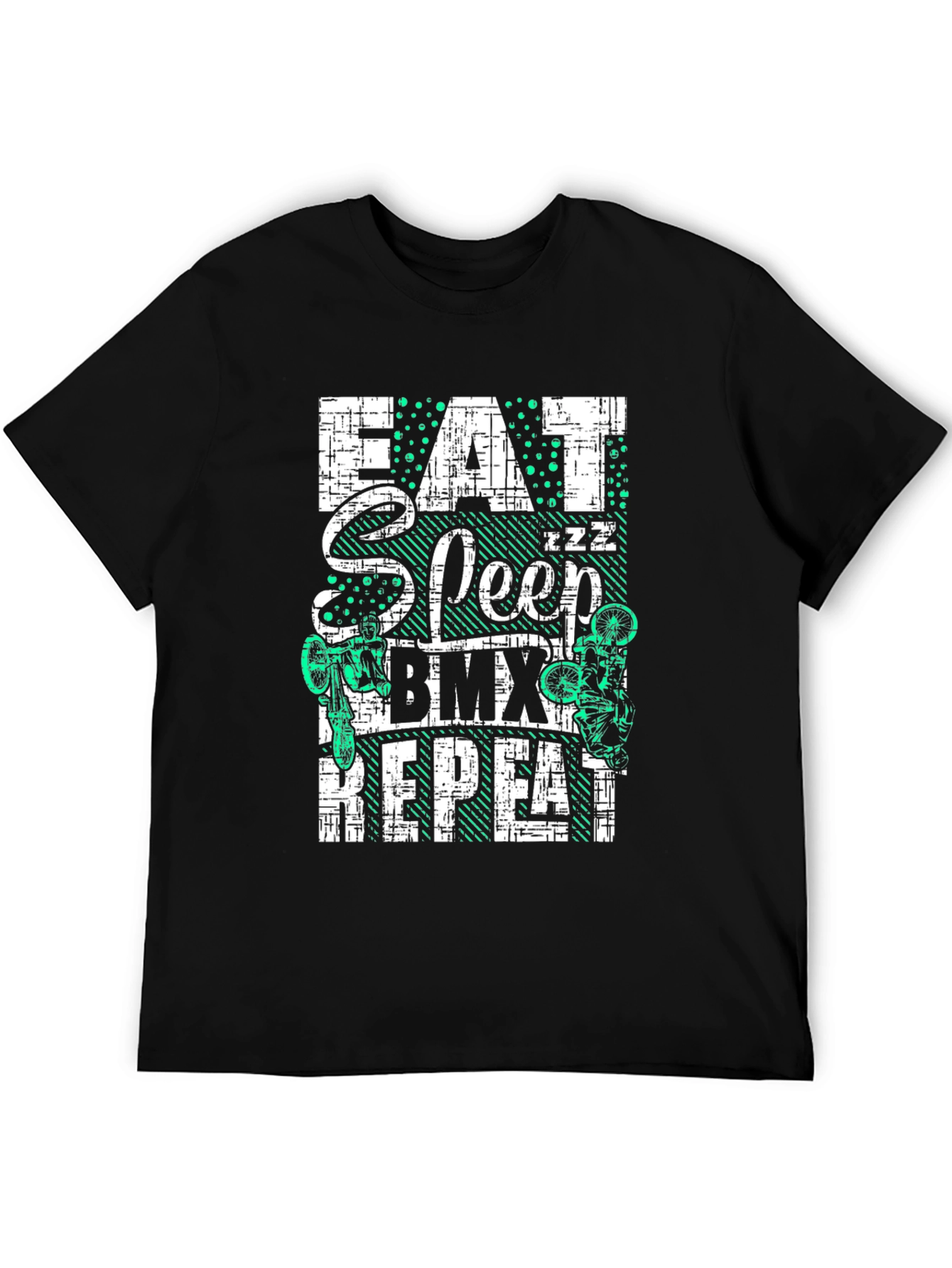 Eat Sleep BMX Repeat Black Graphic Tee