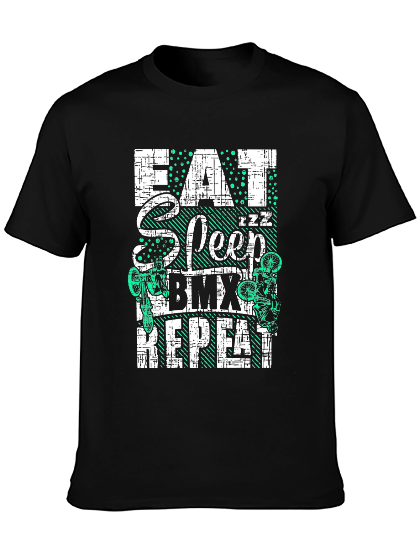 Eat Sleep BMX Repeat Black Graphic Tee