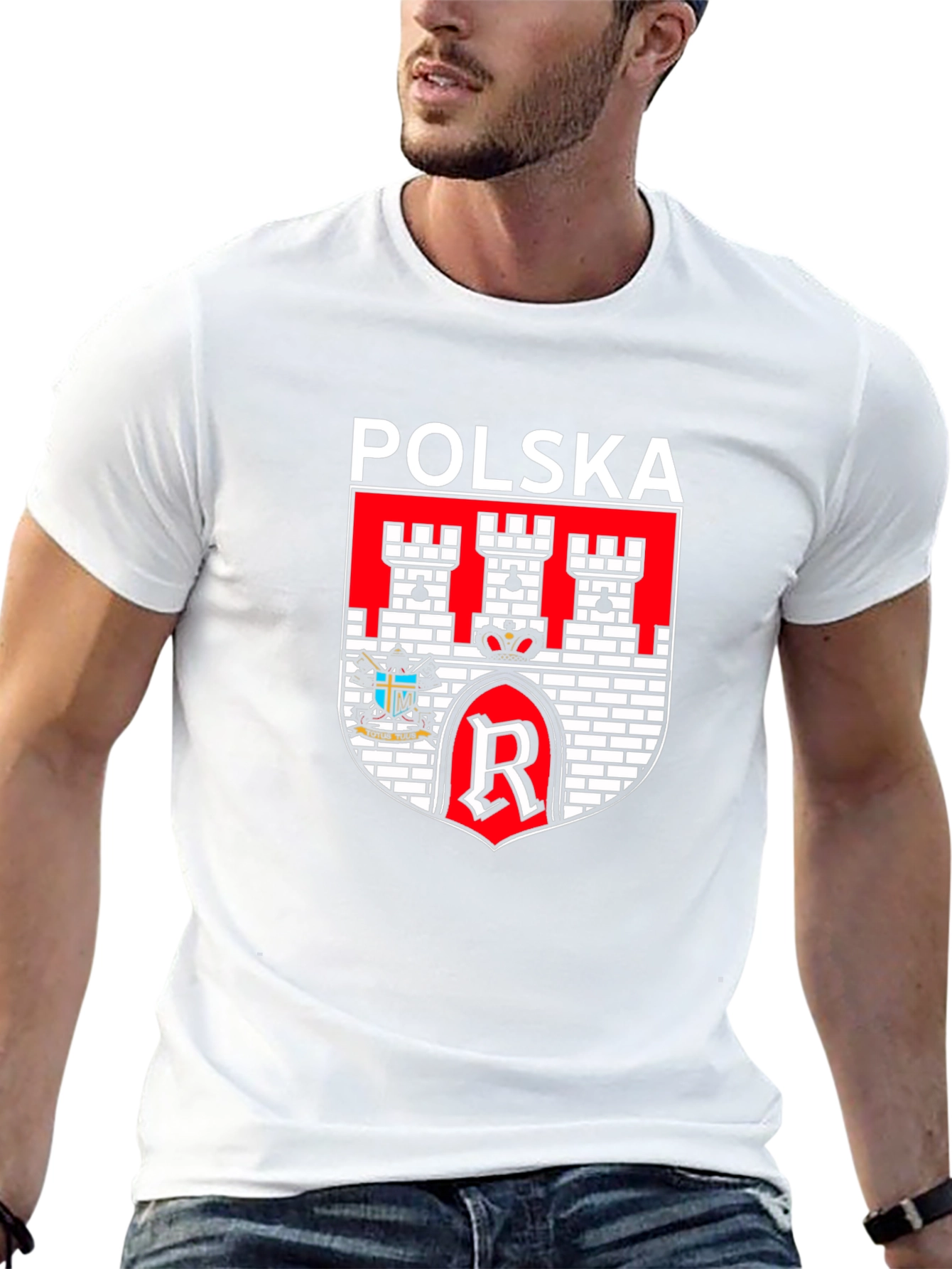 Polska Coat of Arms Graphic T-Shirt - Black