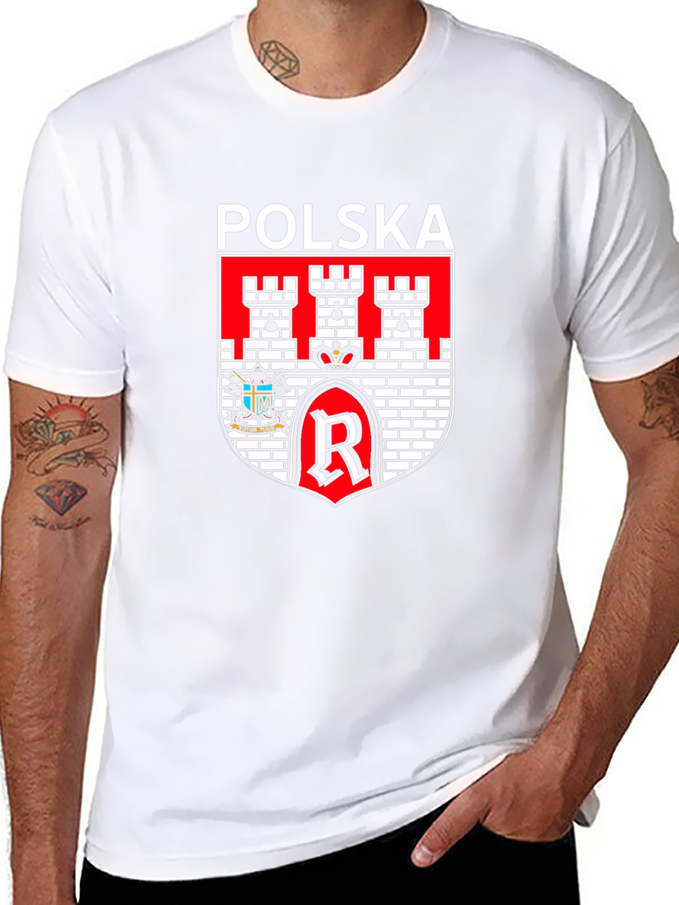 Polska Coat of Arms Graphic T-Shirt - Black