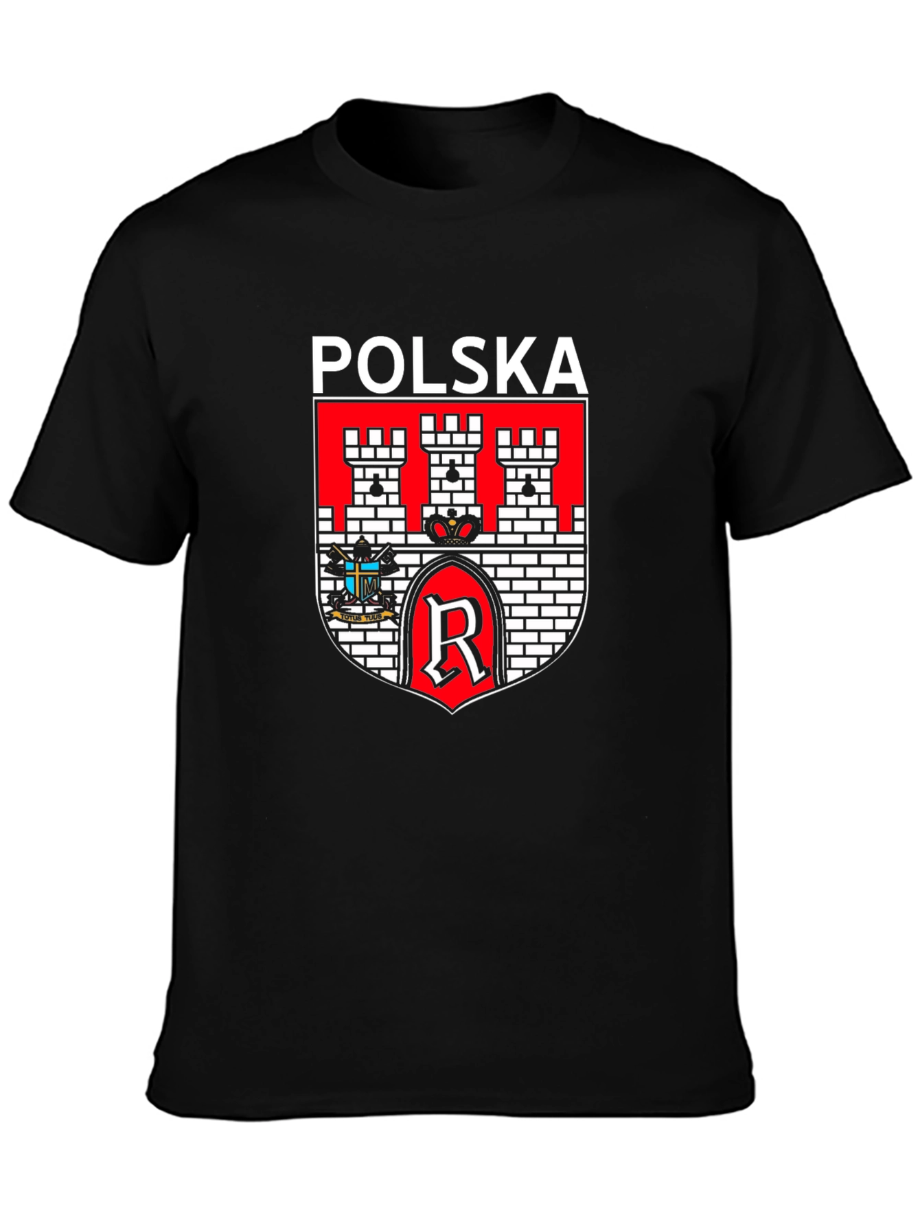 Polska Coat of Arms Graphic T-Shirt - Black