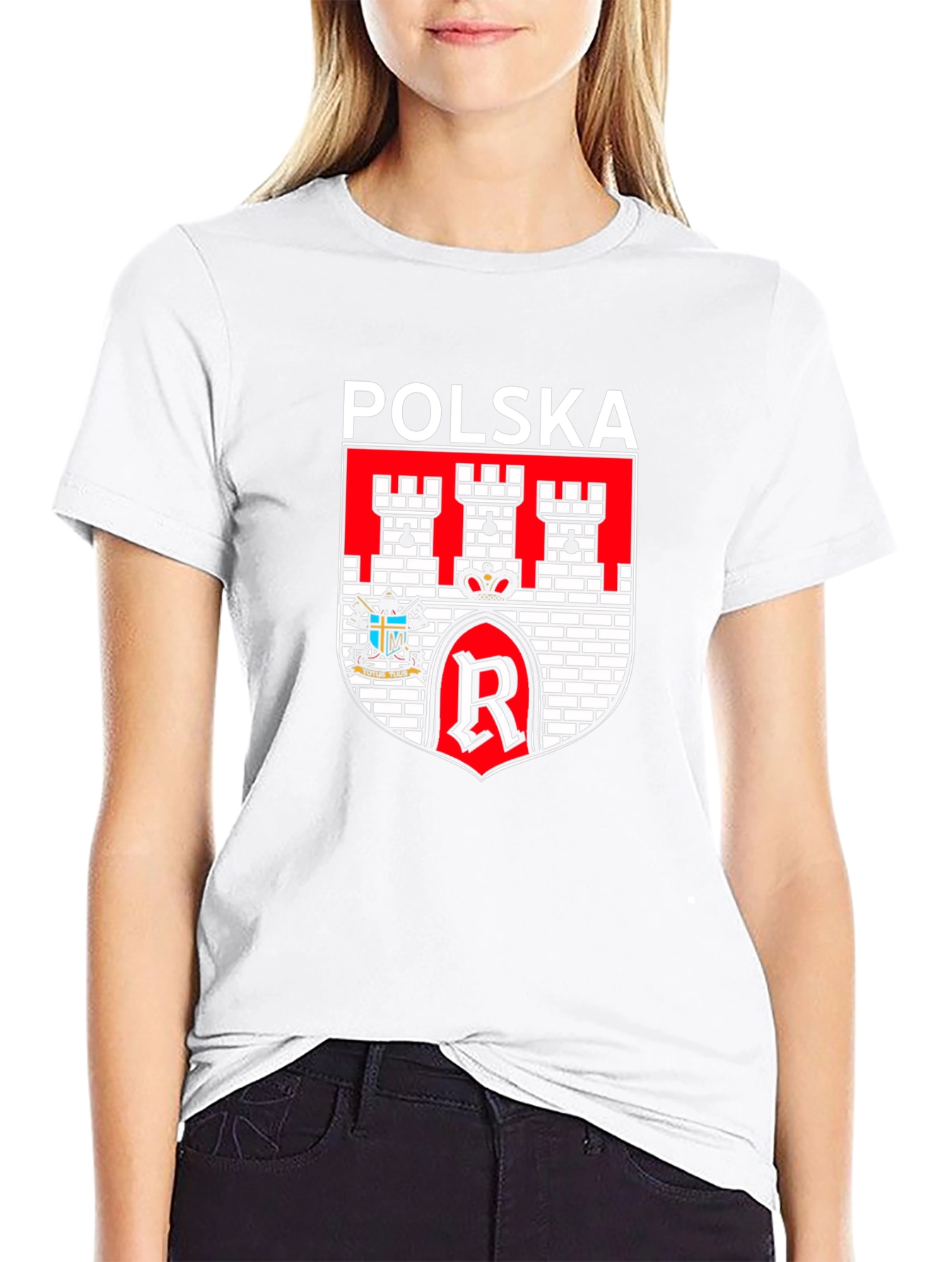 Polska Coat of Arms Graphic T-Shirt - Black