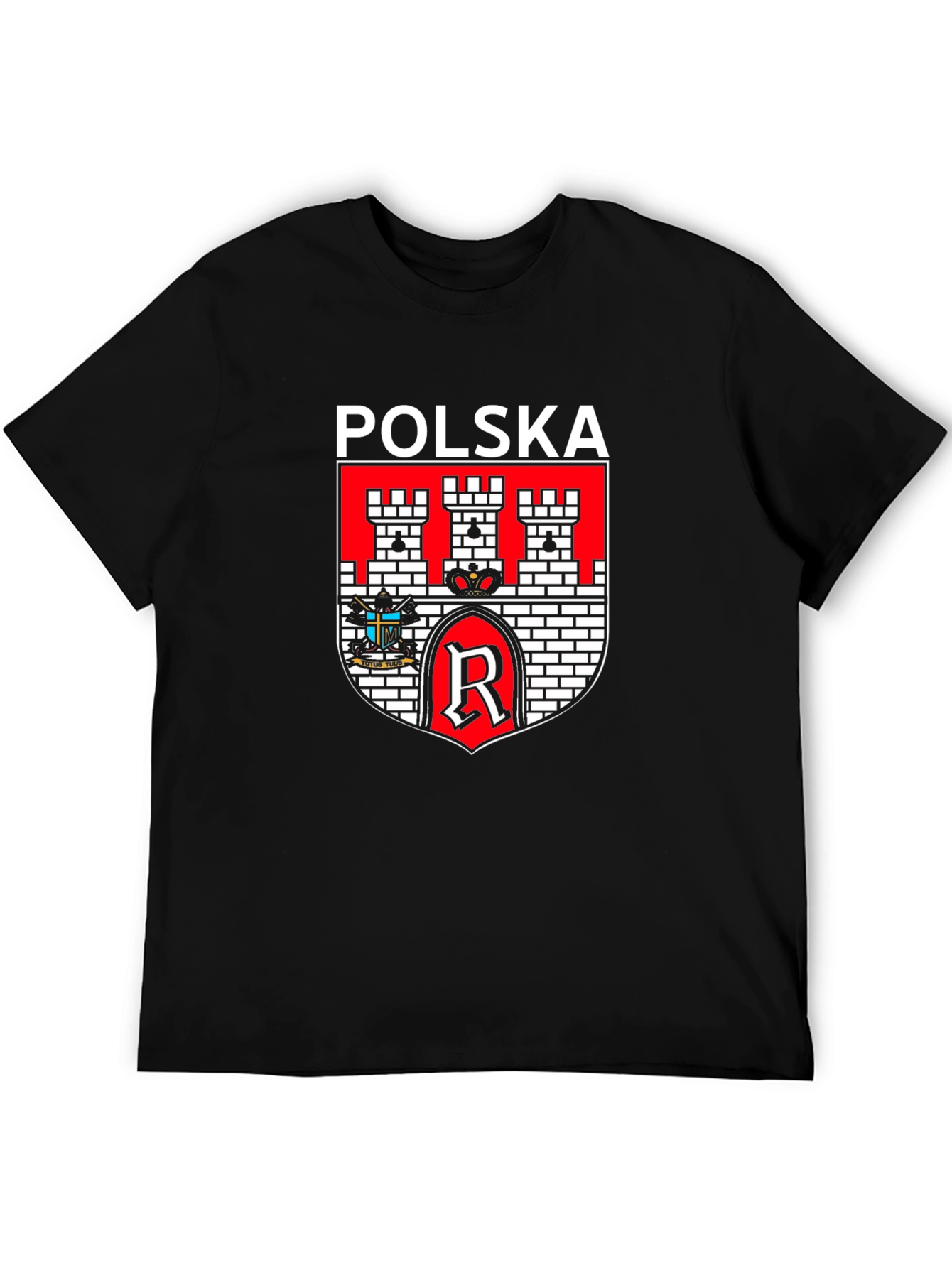 Polska Coat of Arms Graphic T-Shirt - Black