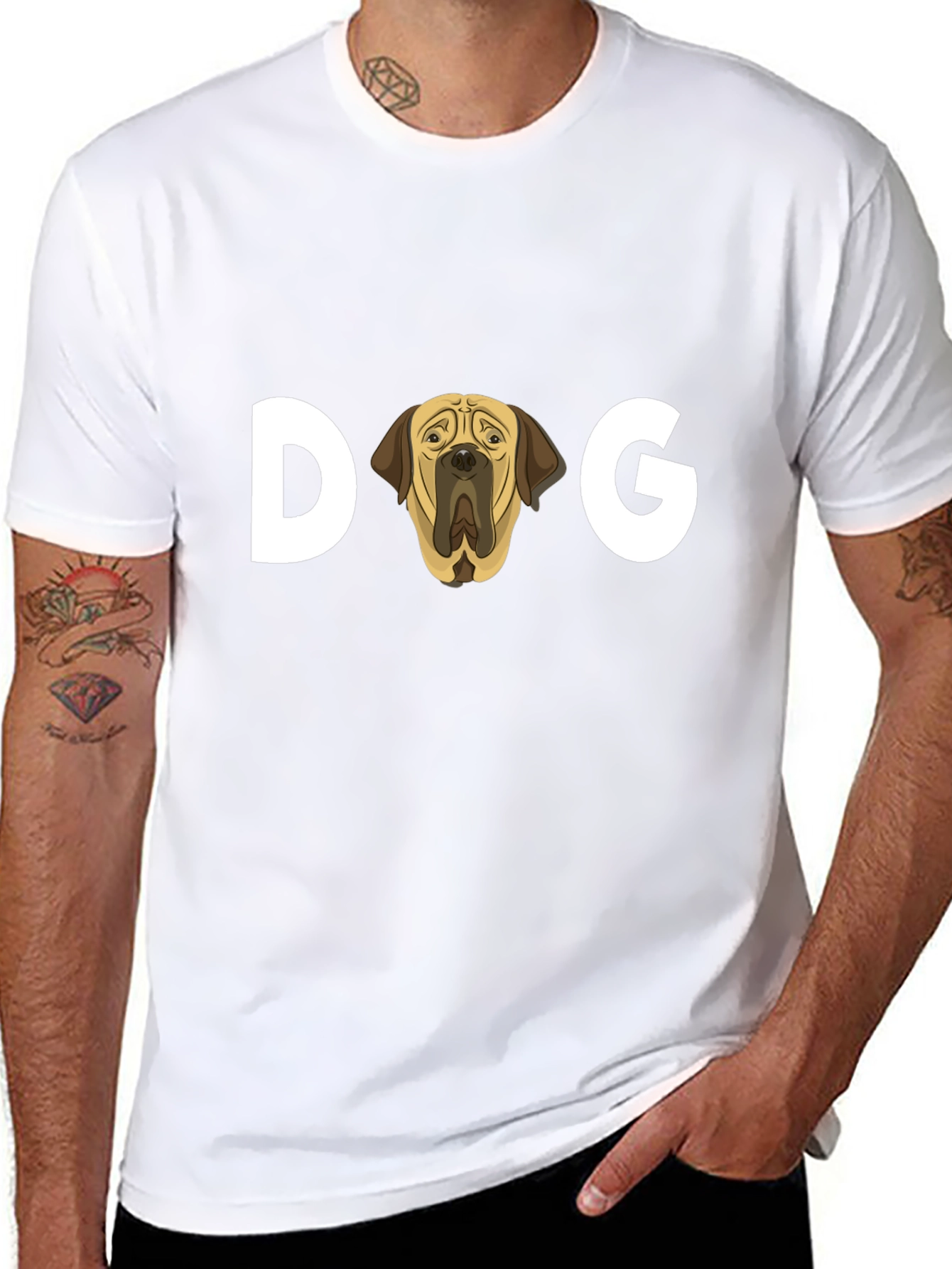 Dog Graphic Tee - Black Short Sleeve Shirt