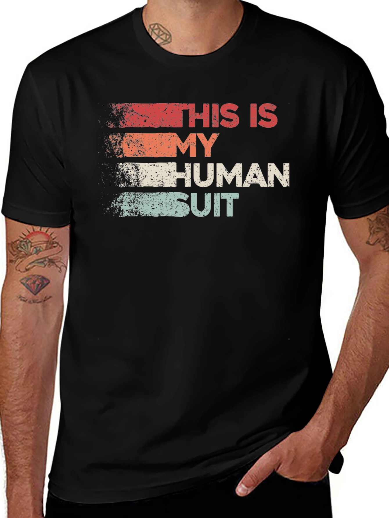 Human Suit Graphic Tee - Black
