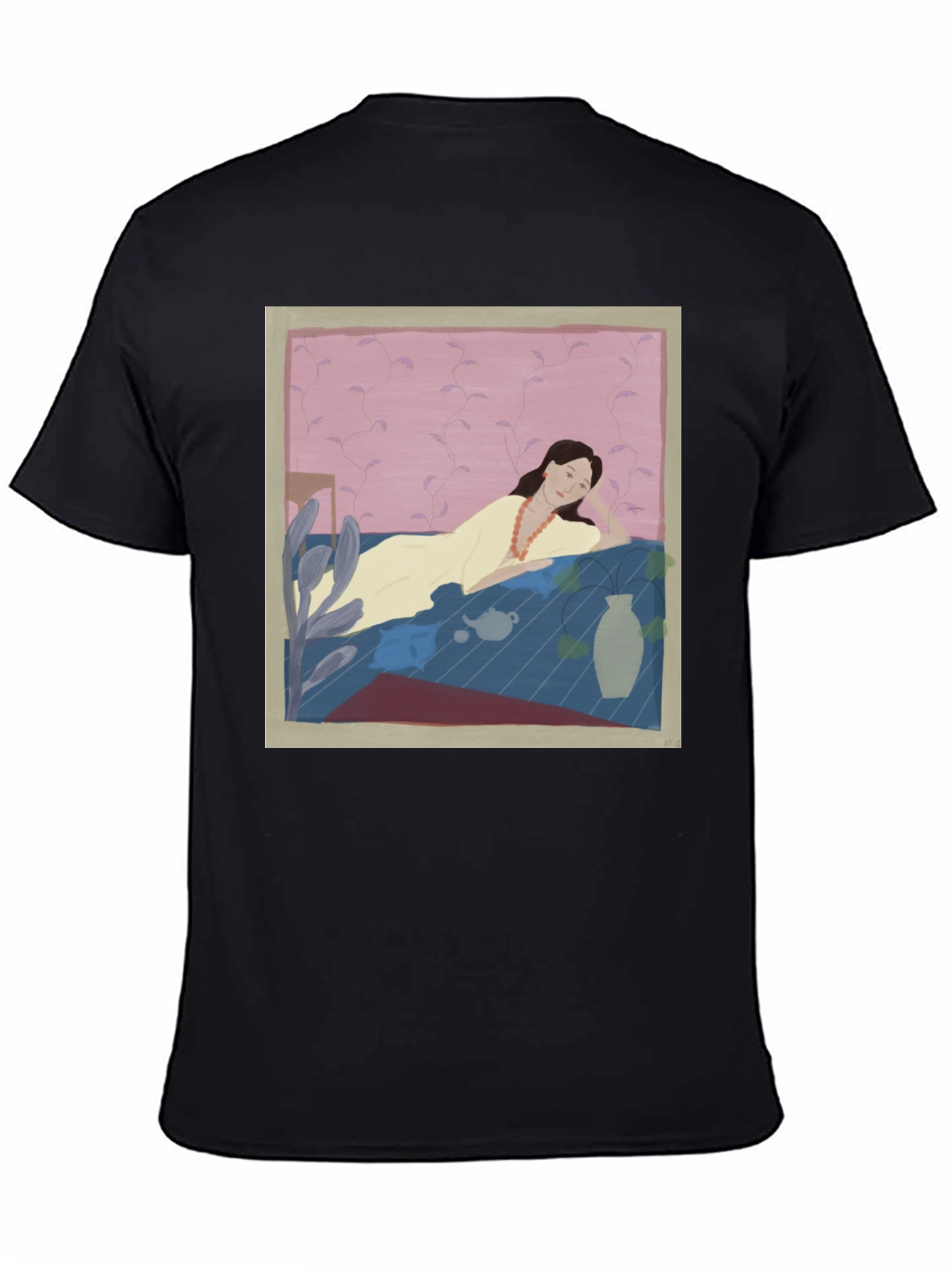 Artistic Woman Portrait Black T-Shirt