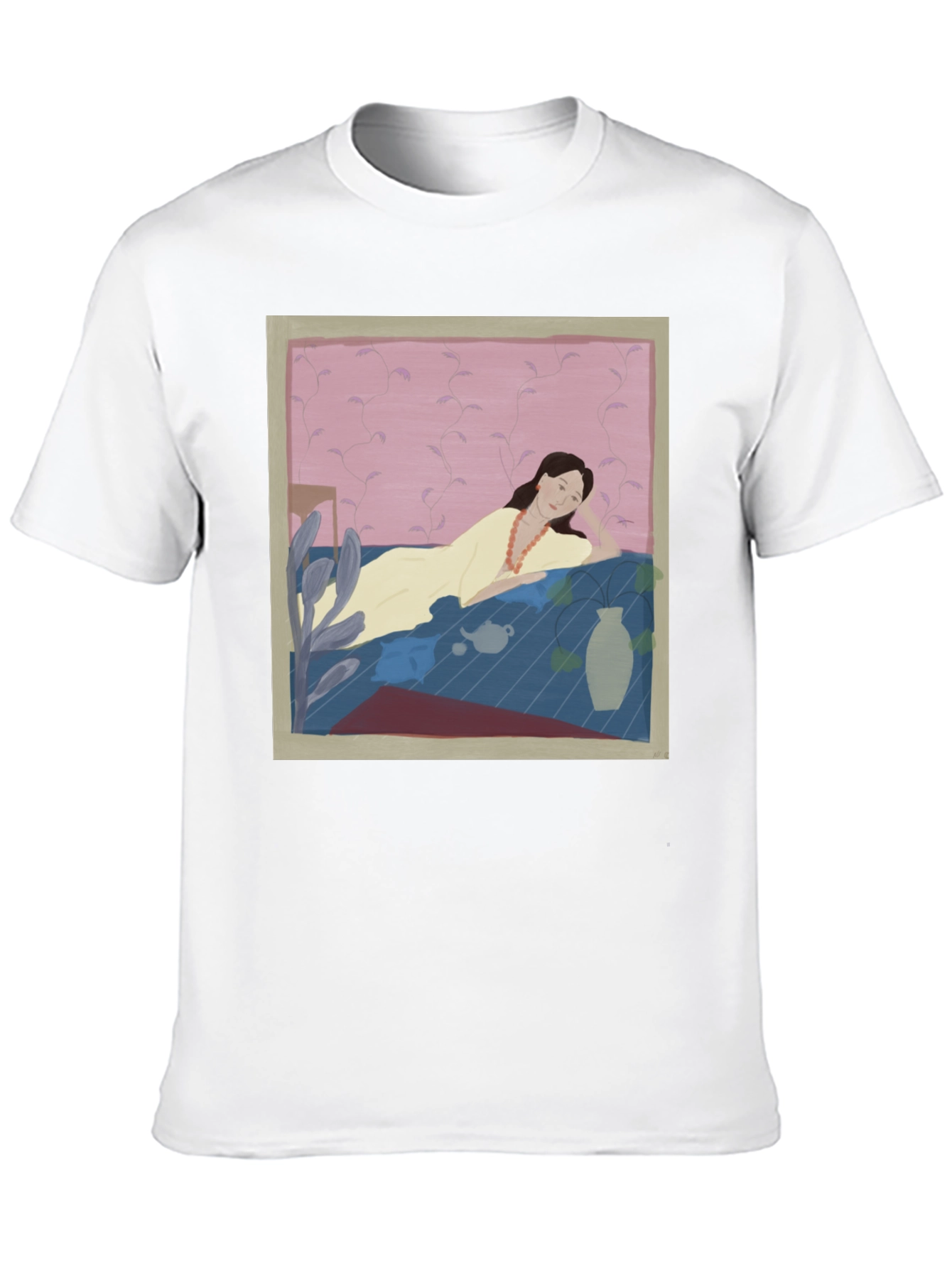Artistic Woman Portrait Black T-Shirt