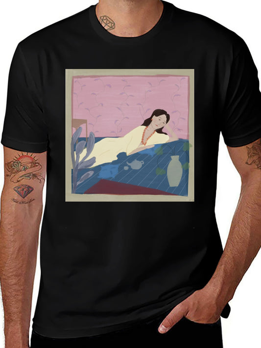 Artistic Woman Portrait Black T-Shirt