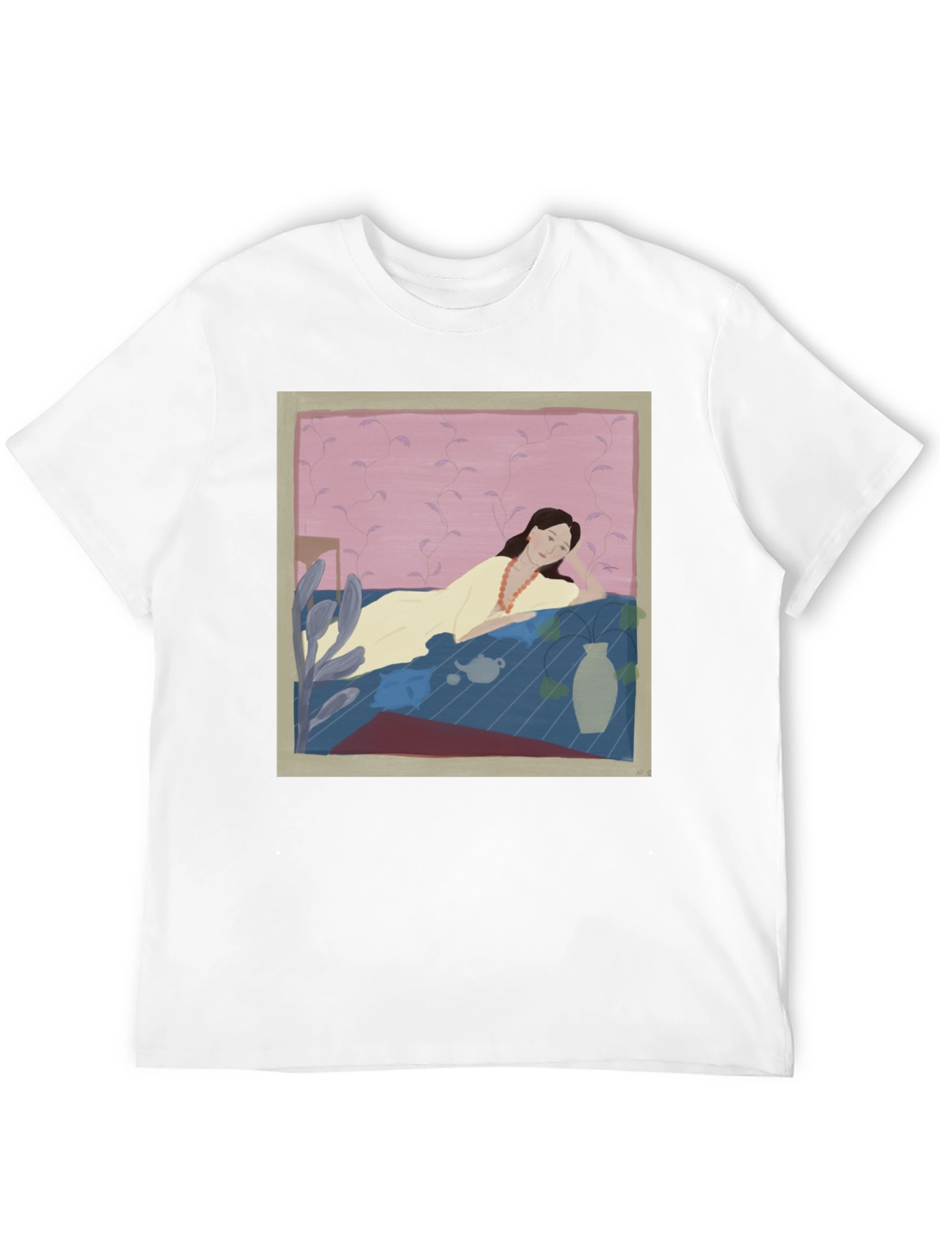 Artistic Woman Portrait Black T-Shirt