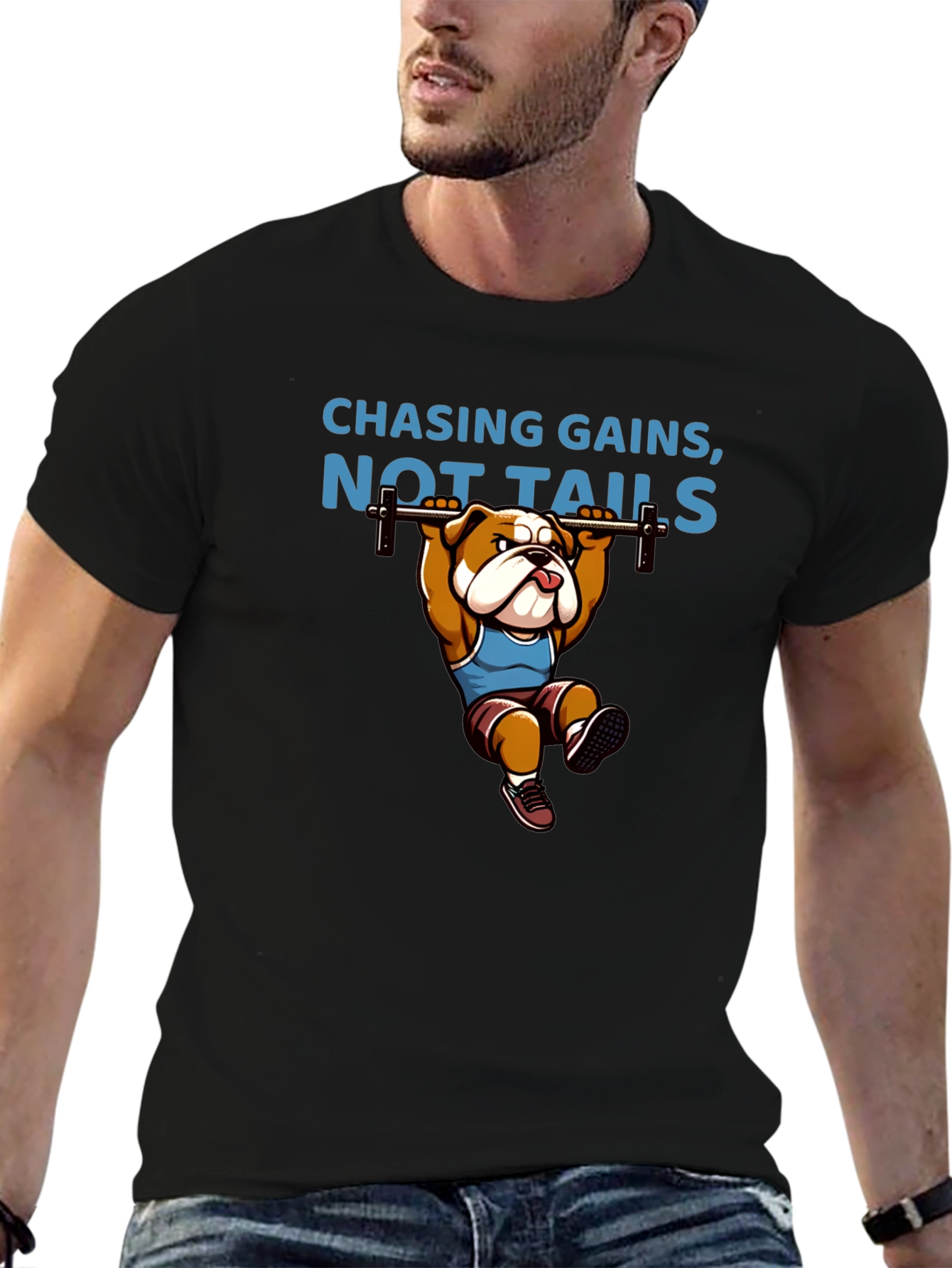 Chasing Gains Bulldog Gym T-Shirt