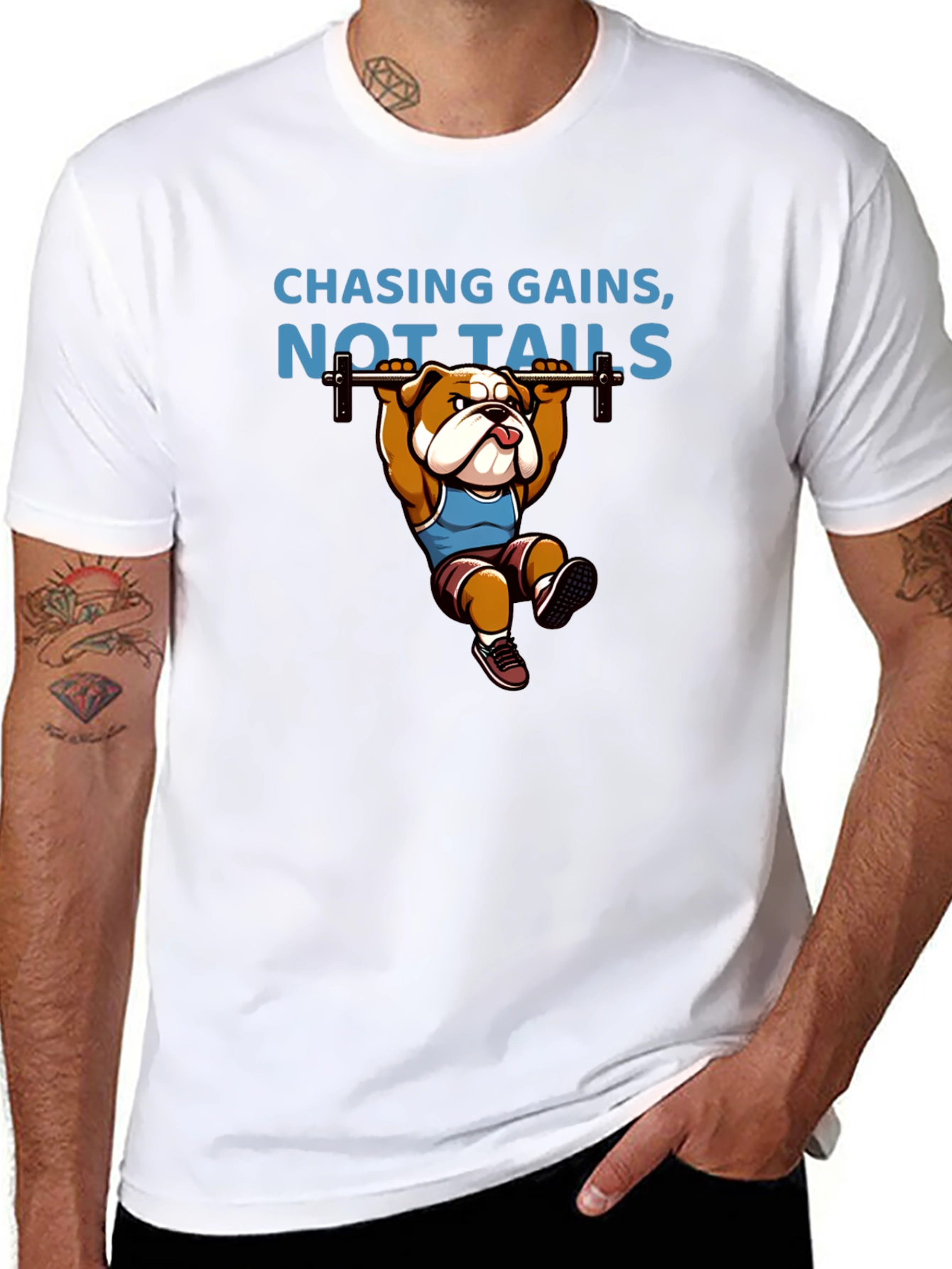 Chasing Gains Bulldog Gym T-Shirt