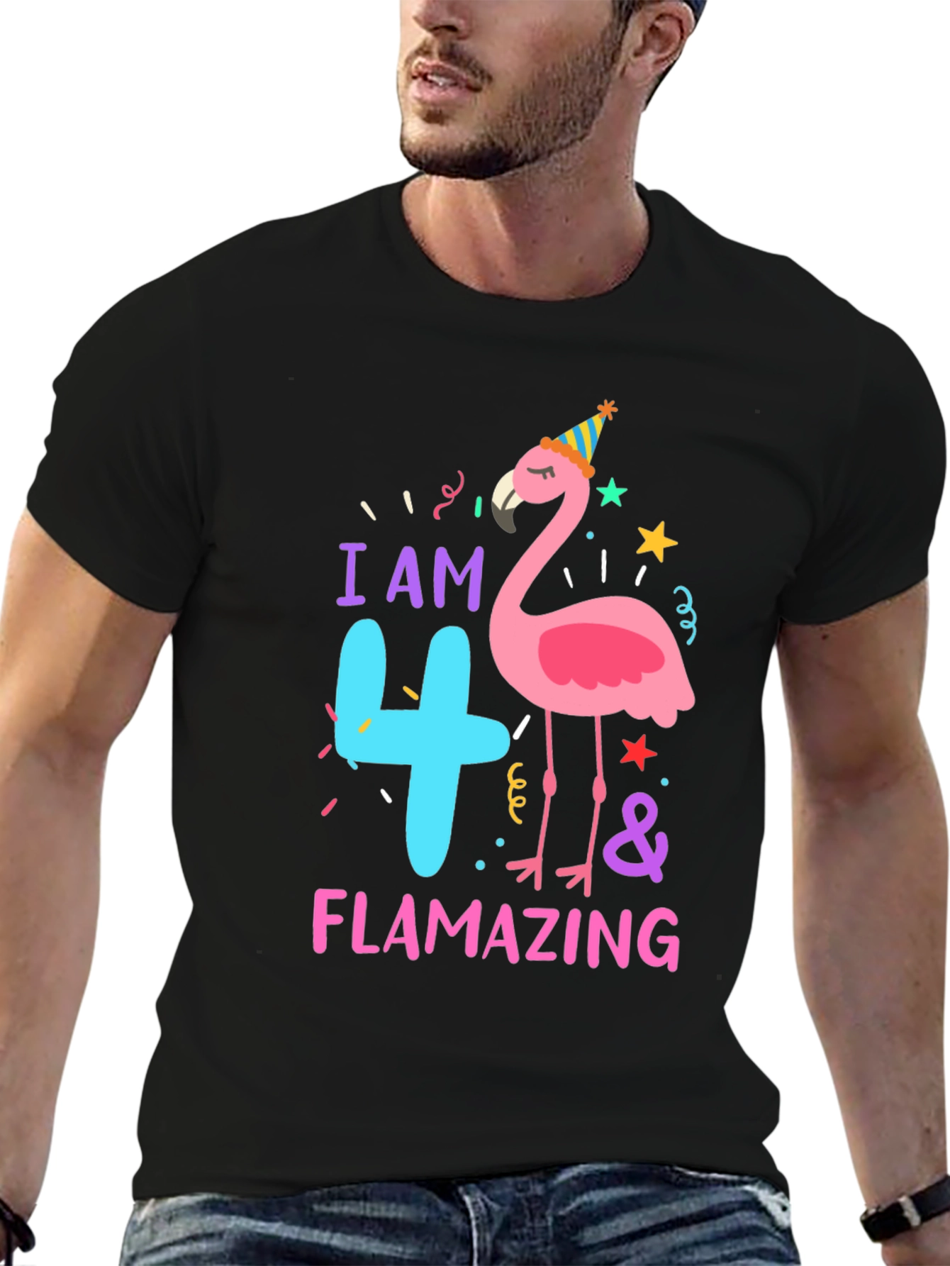 Flamazing 4th Birthday Flamingo T-Shirt