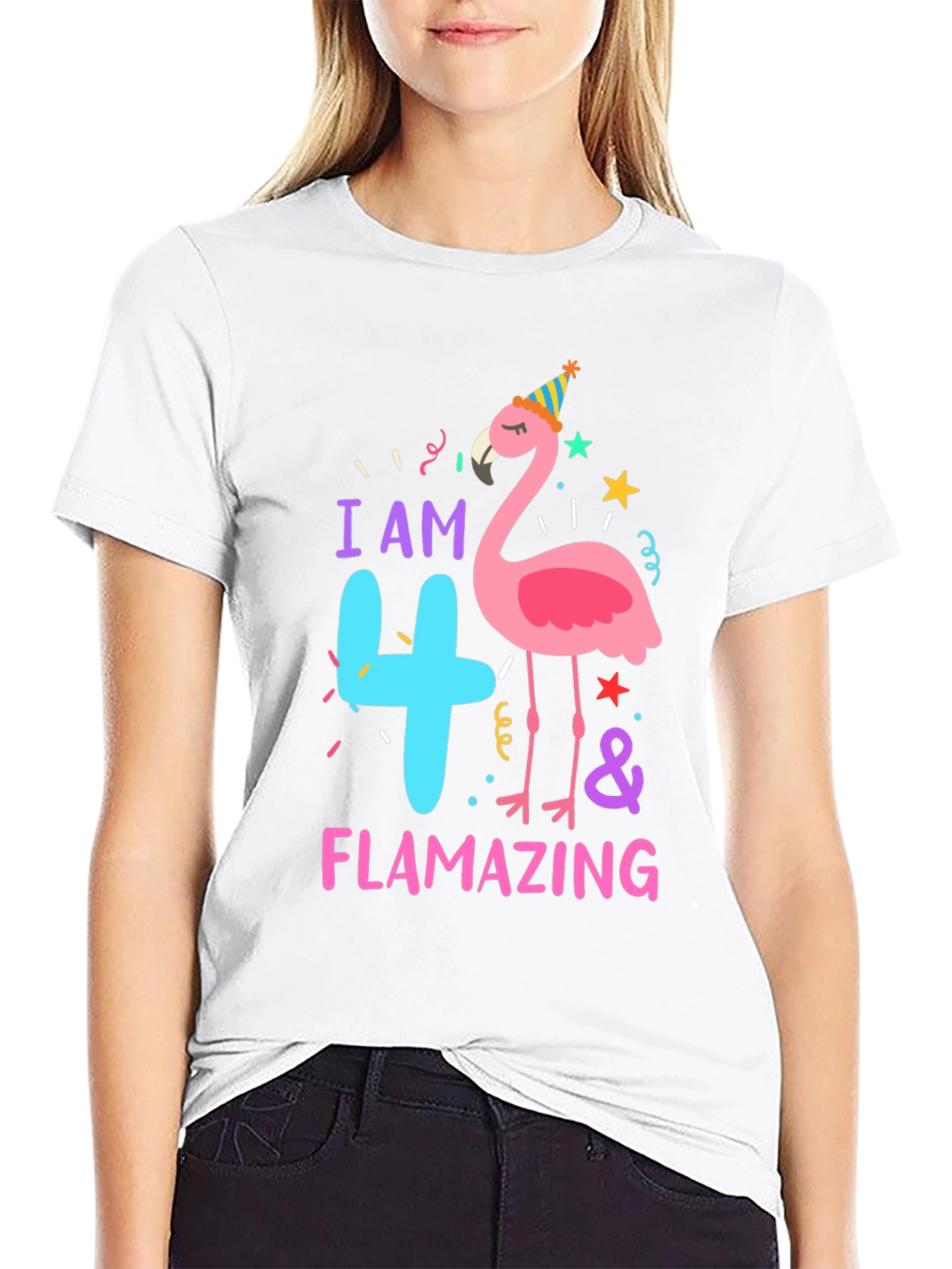 Flamazing 4th Birthday Flamingo T-Shirt