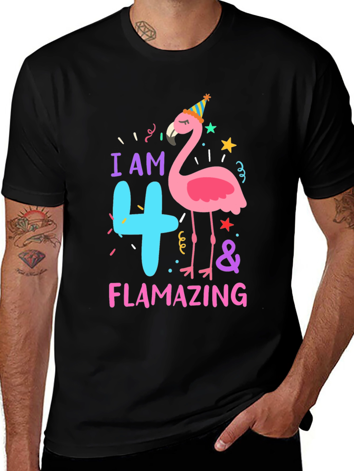 Flamazing 4th Birthday Flamingo T-Shirt
