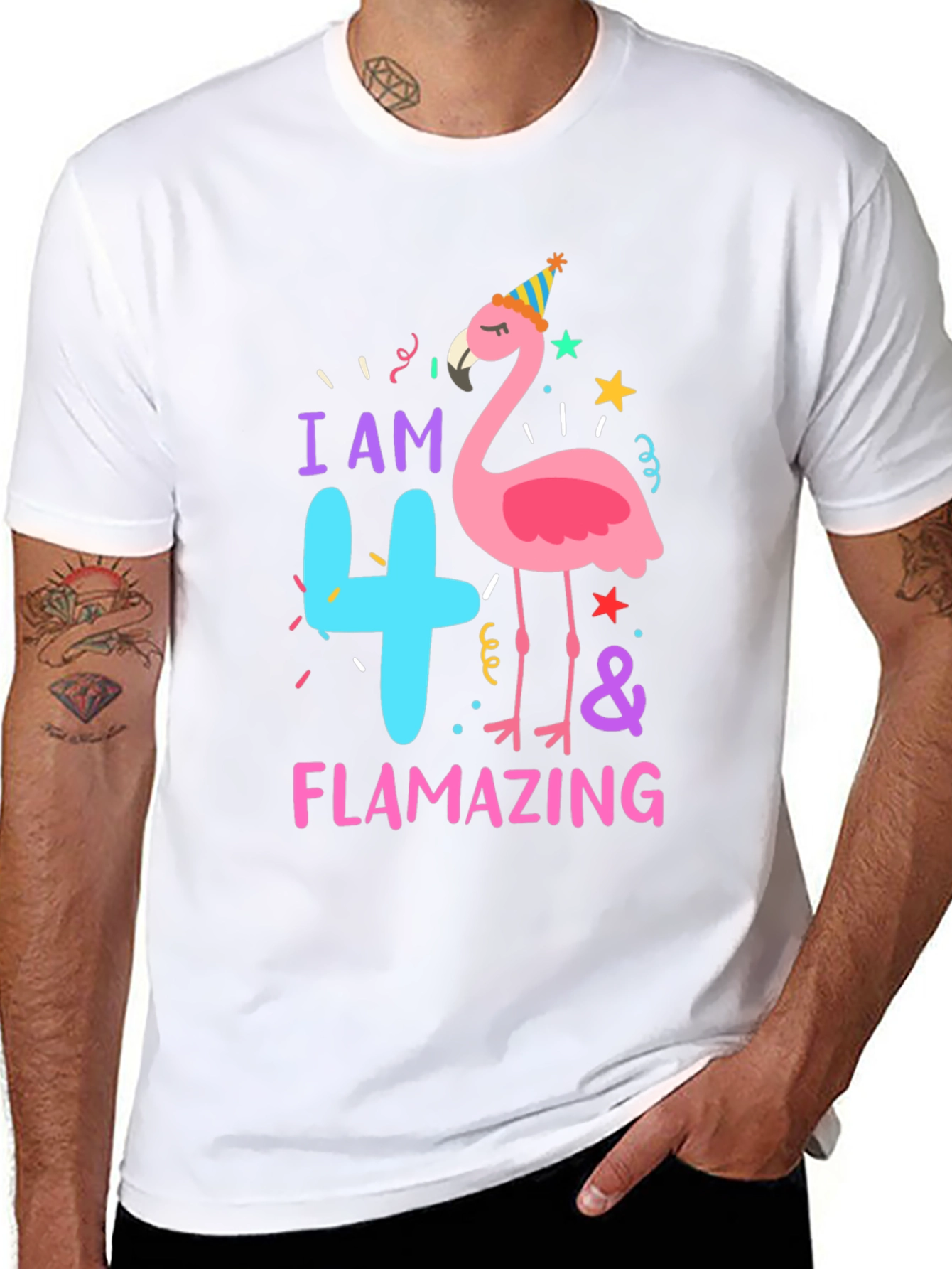 Flamazing 4th Birthday Flamingo T-Shirt