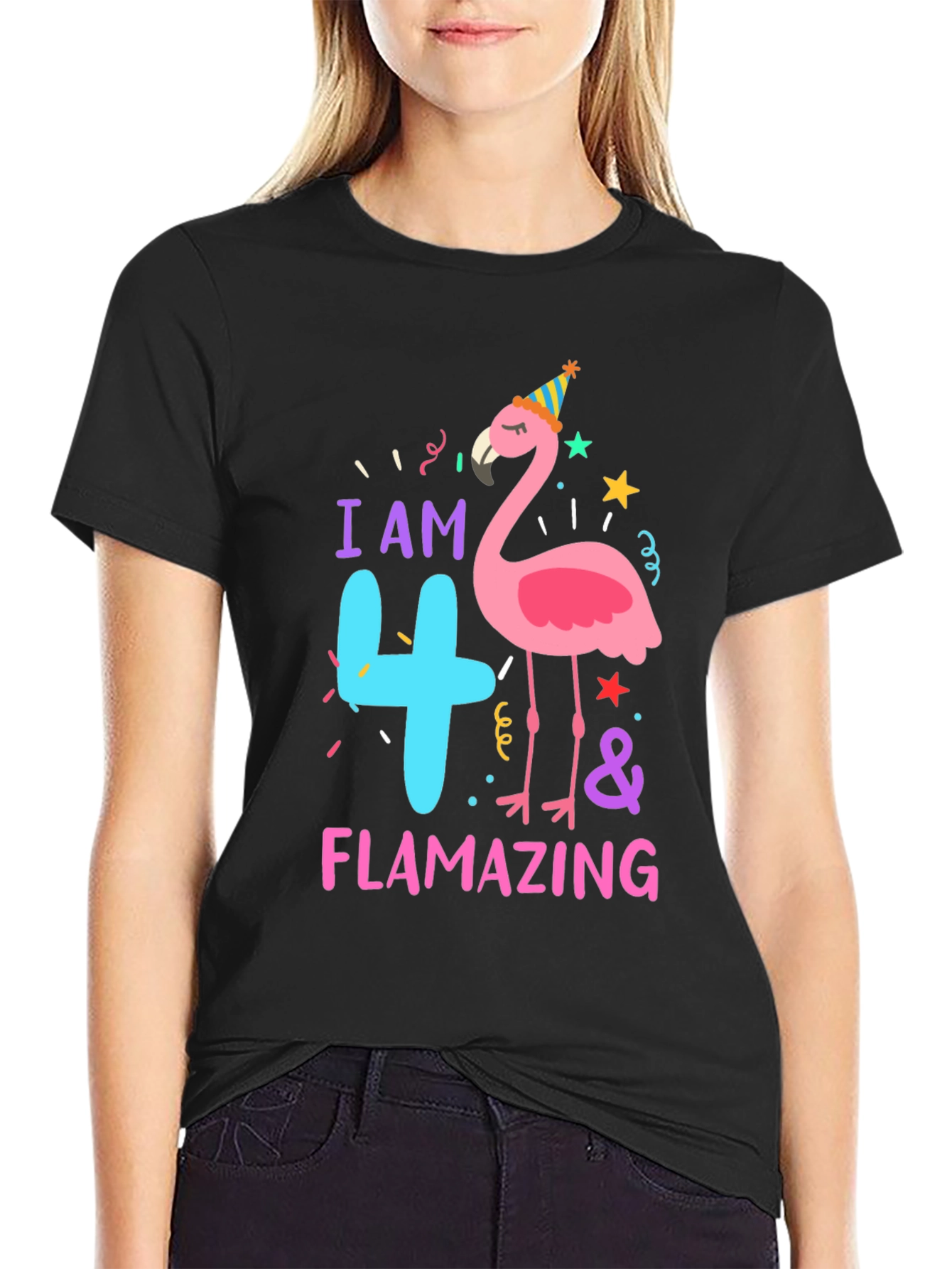Flamazing 4th Birthday Flamingo T-Shirt