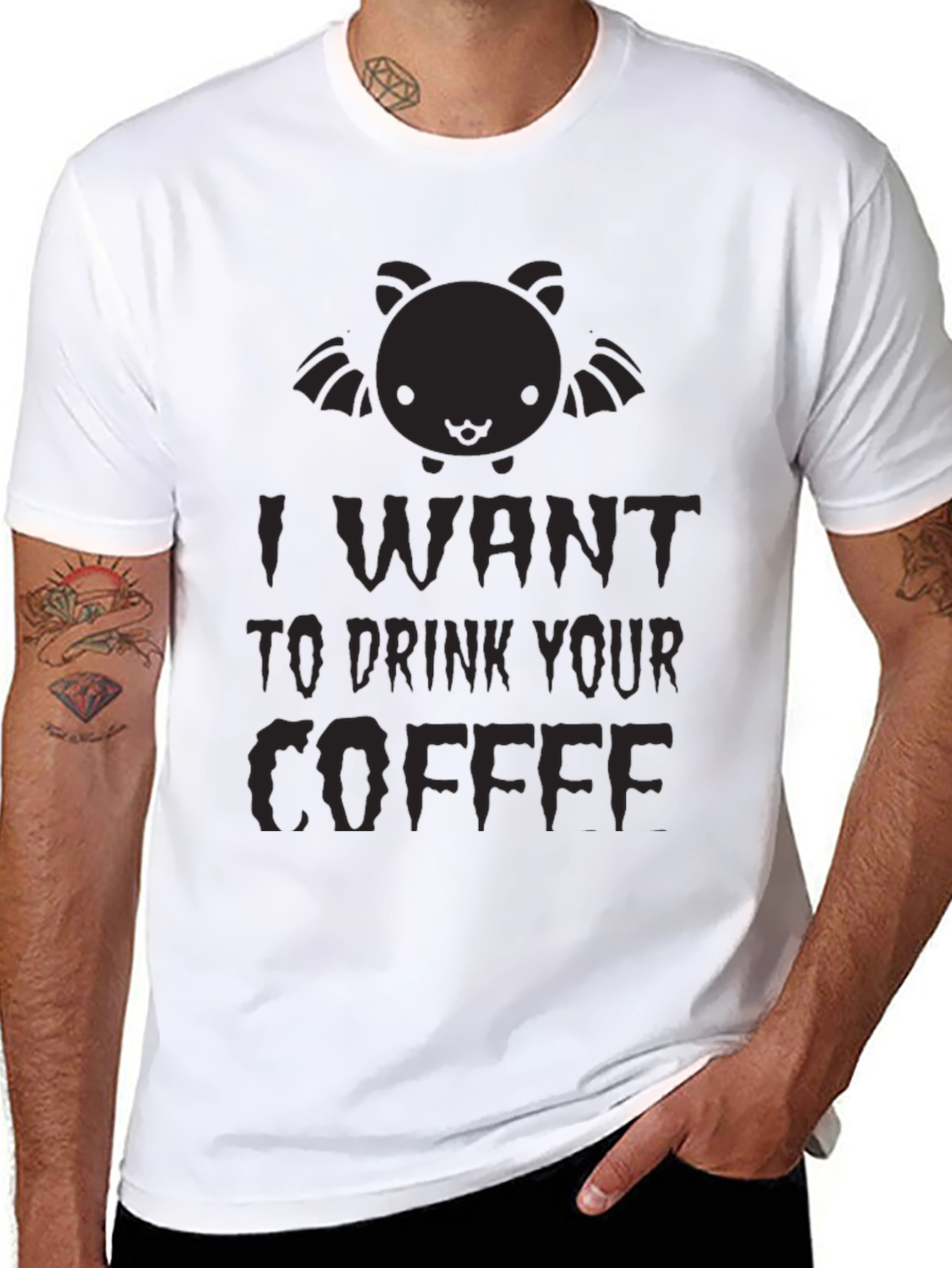 I Want to Drink Your Coffee Bat Graphic Tee