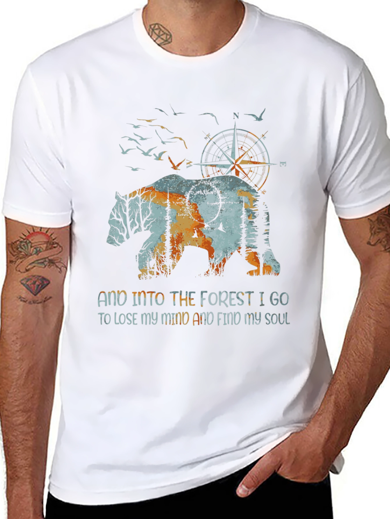 Nature Bear Graphic T-Shirt - Find Your Soul