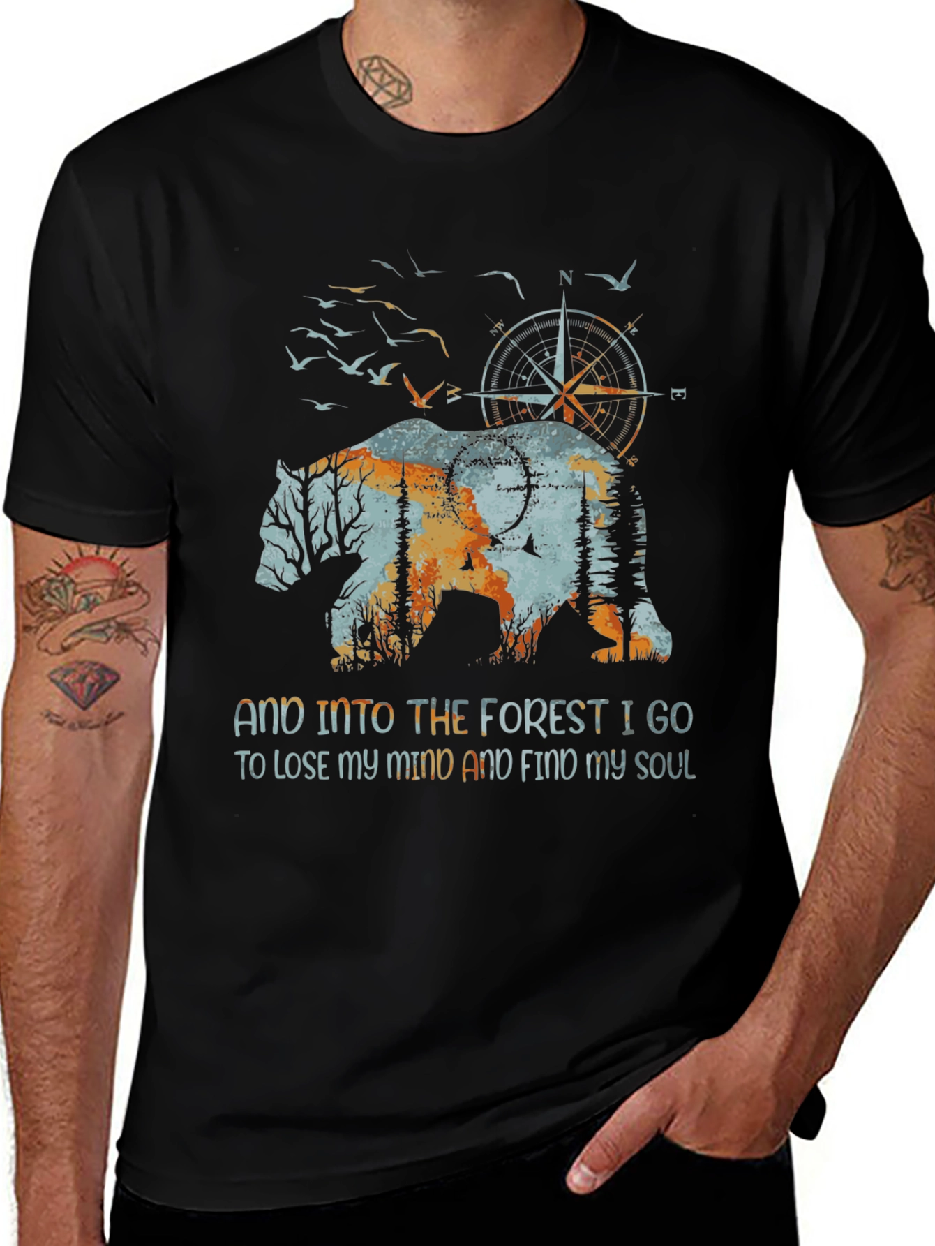 Nature Bear Graphic T-Shirt - Find Your Soul