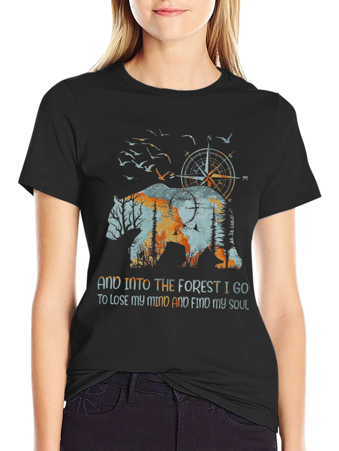 Nature Bear Graphic T-Shirt - Find Your Soul