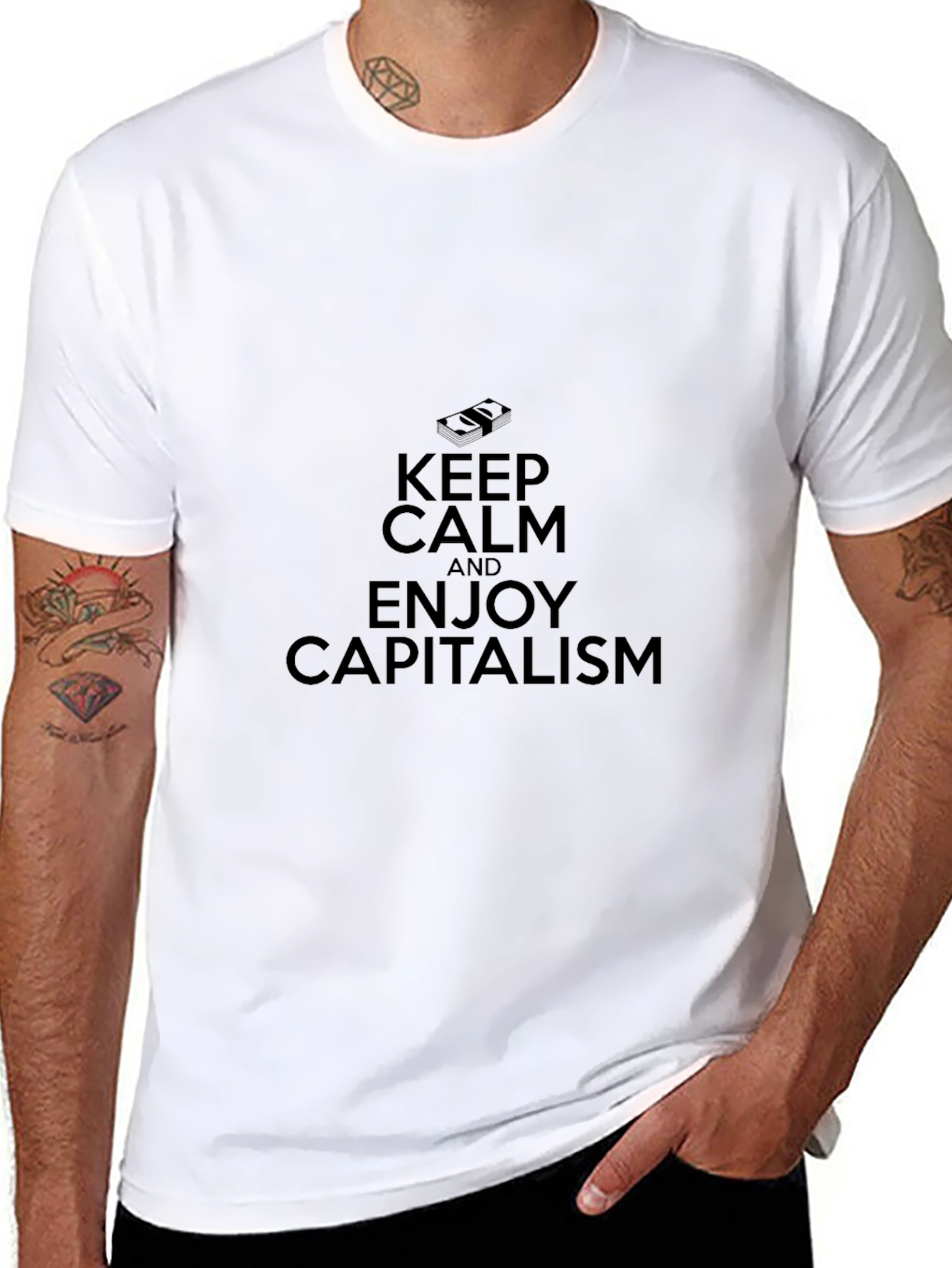 Keep Calm and Enjoy Capitalism Black T-Shirt