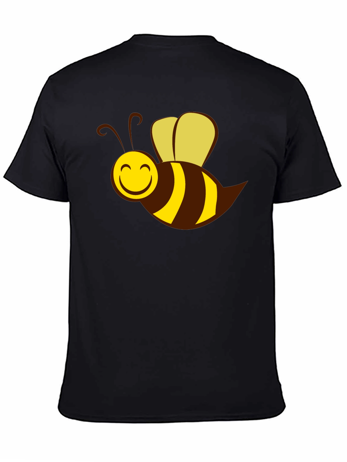 Cartoon Bee Graphic Black T-Shirt