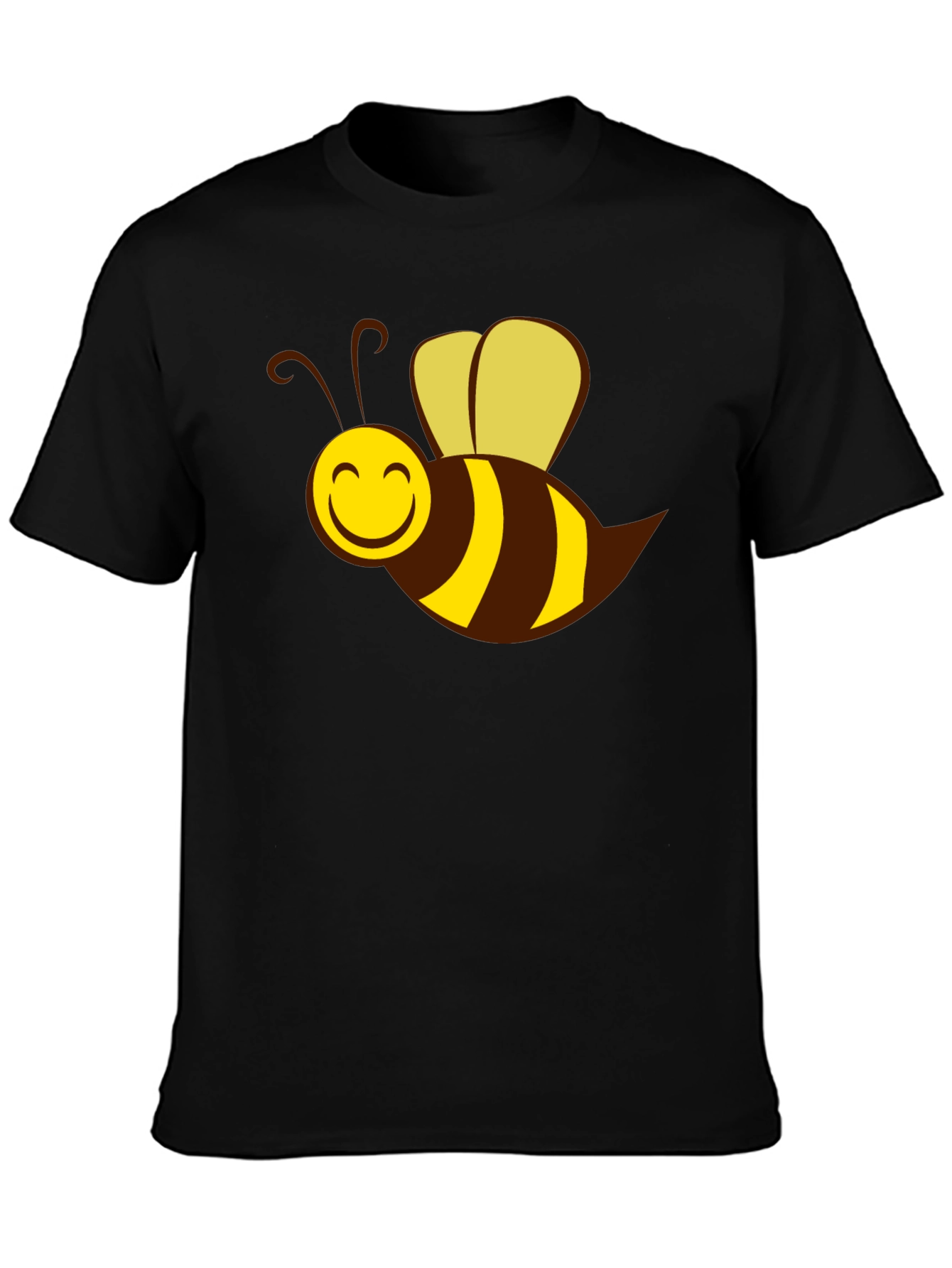 Cartoon Bee Graphic Black T-Shirt