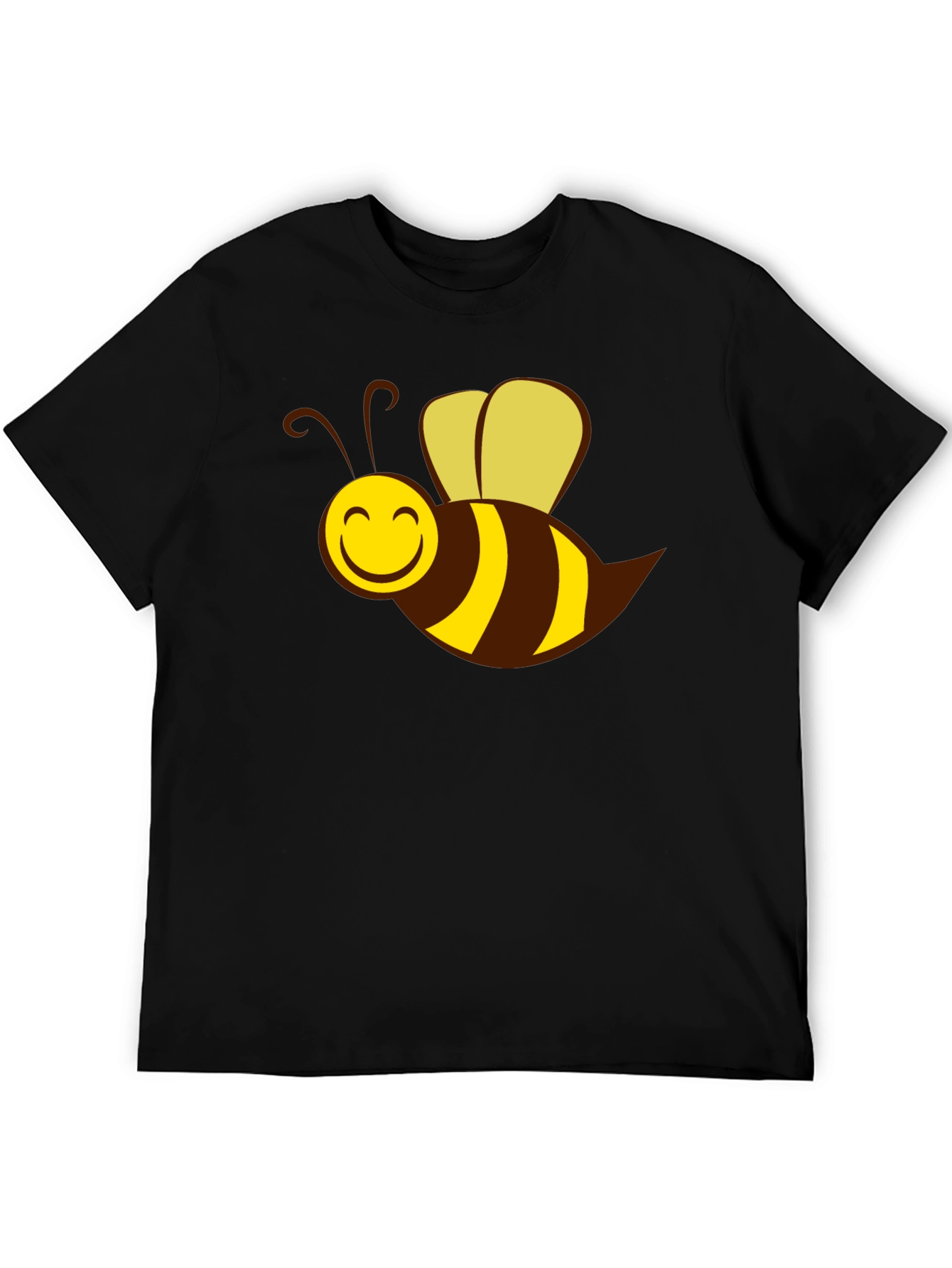 Cartoon Bee Graphic Black T-Shirt
