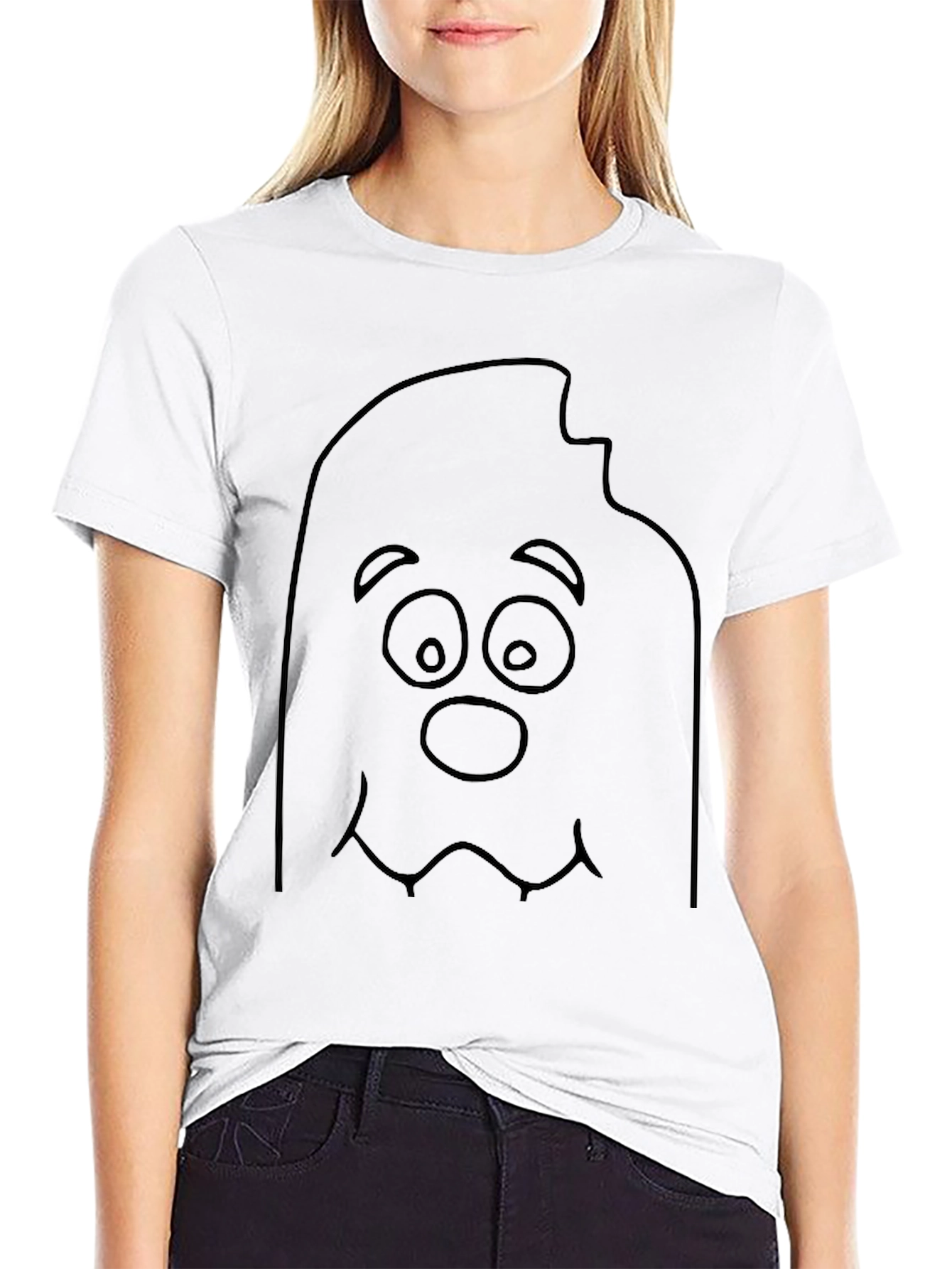 Cartoon Cookie Monster Bite Black T-Shirt