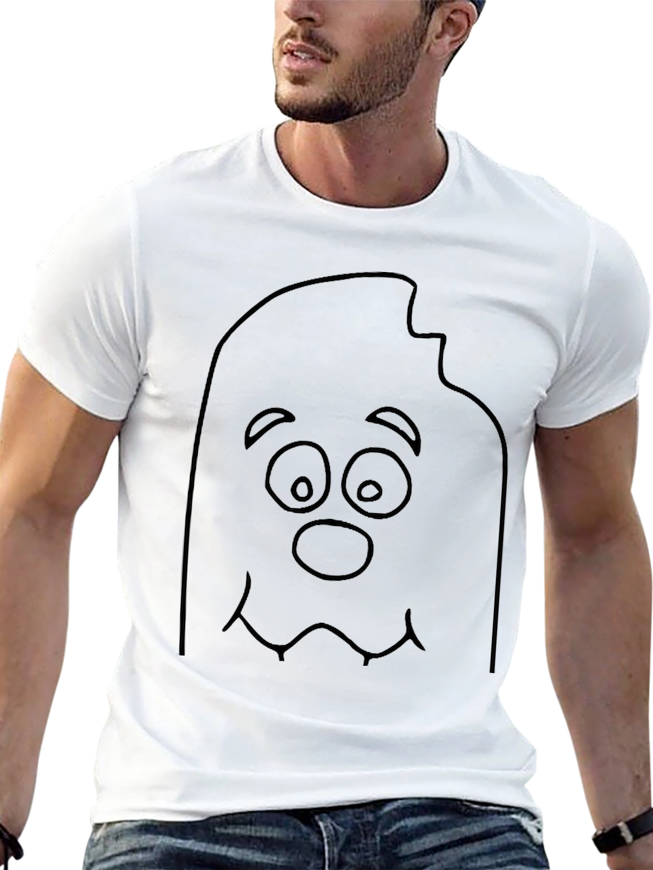 Cartoon Cookie Monster Bite Black T-Shirt