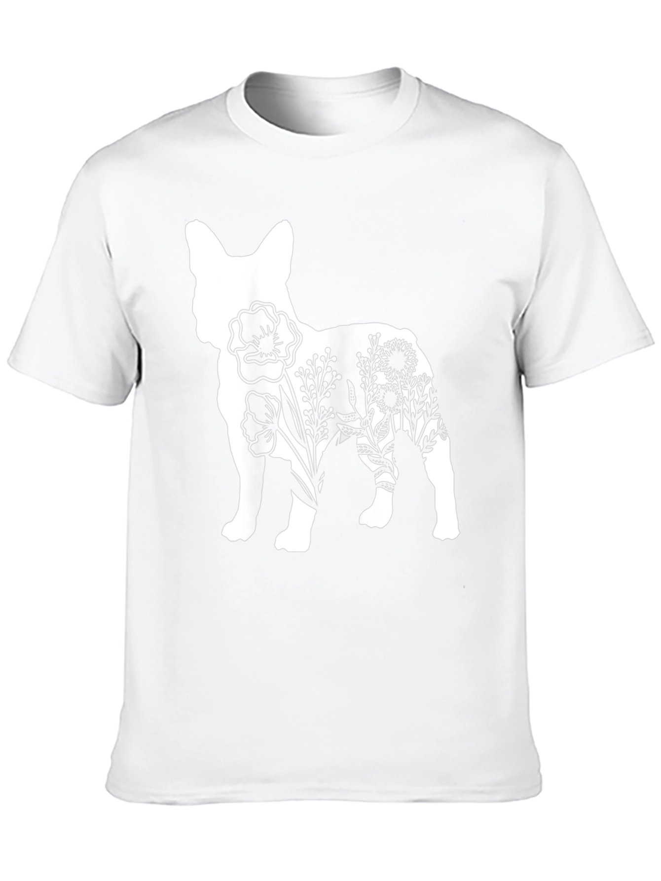 Floral Dog Graphic Tee - Stylish Casual Wear