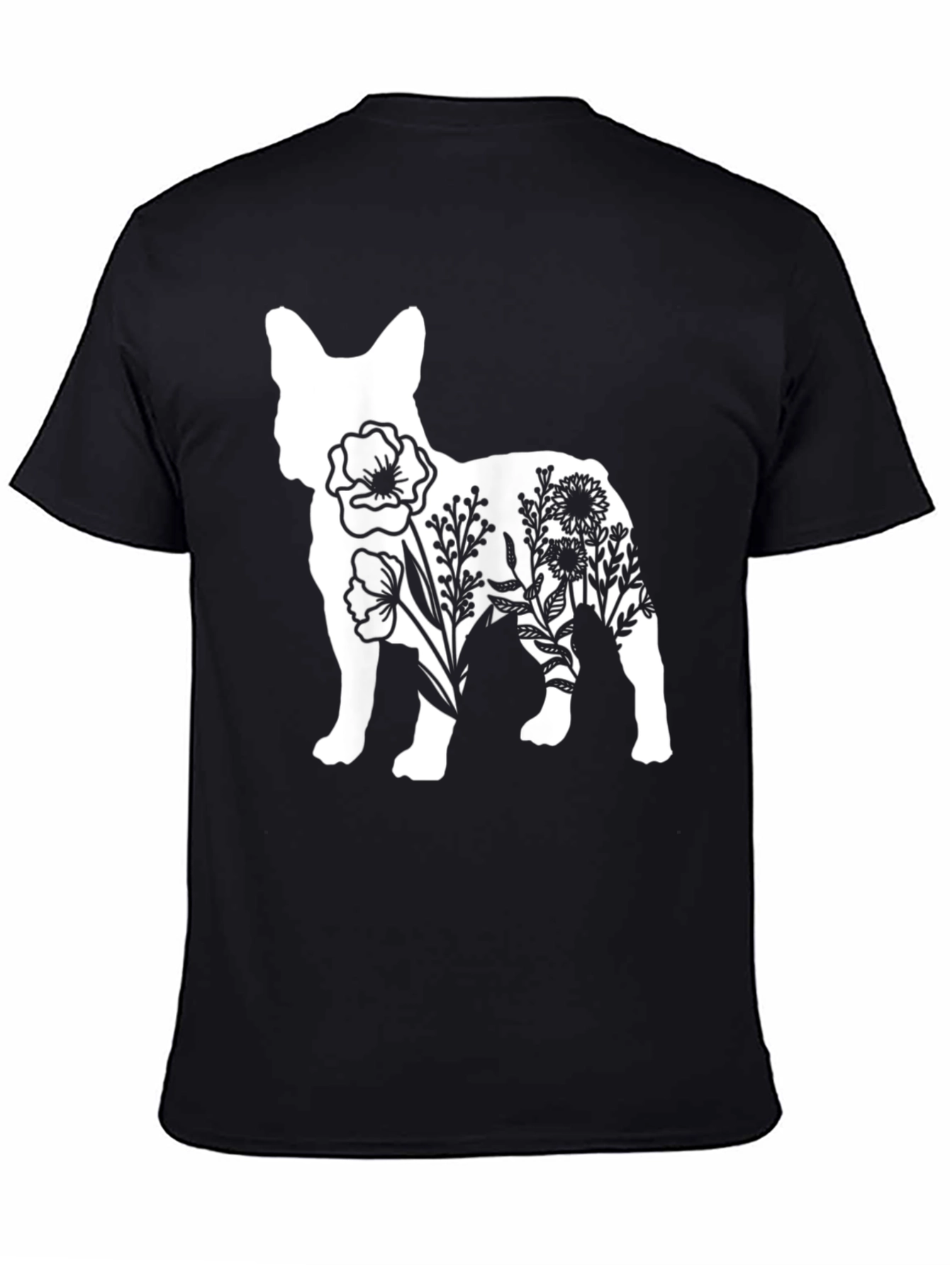 Floral Dog Graphic Tee - Stylish Casual Wear