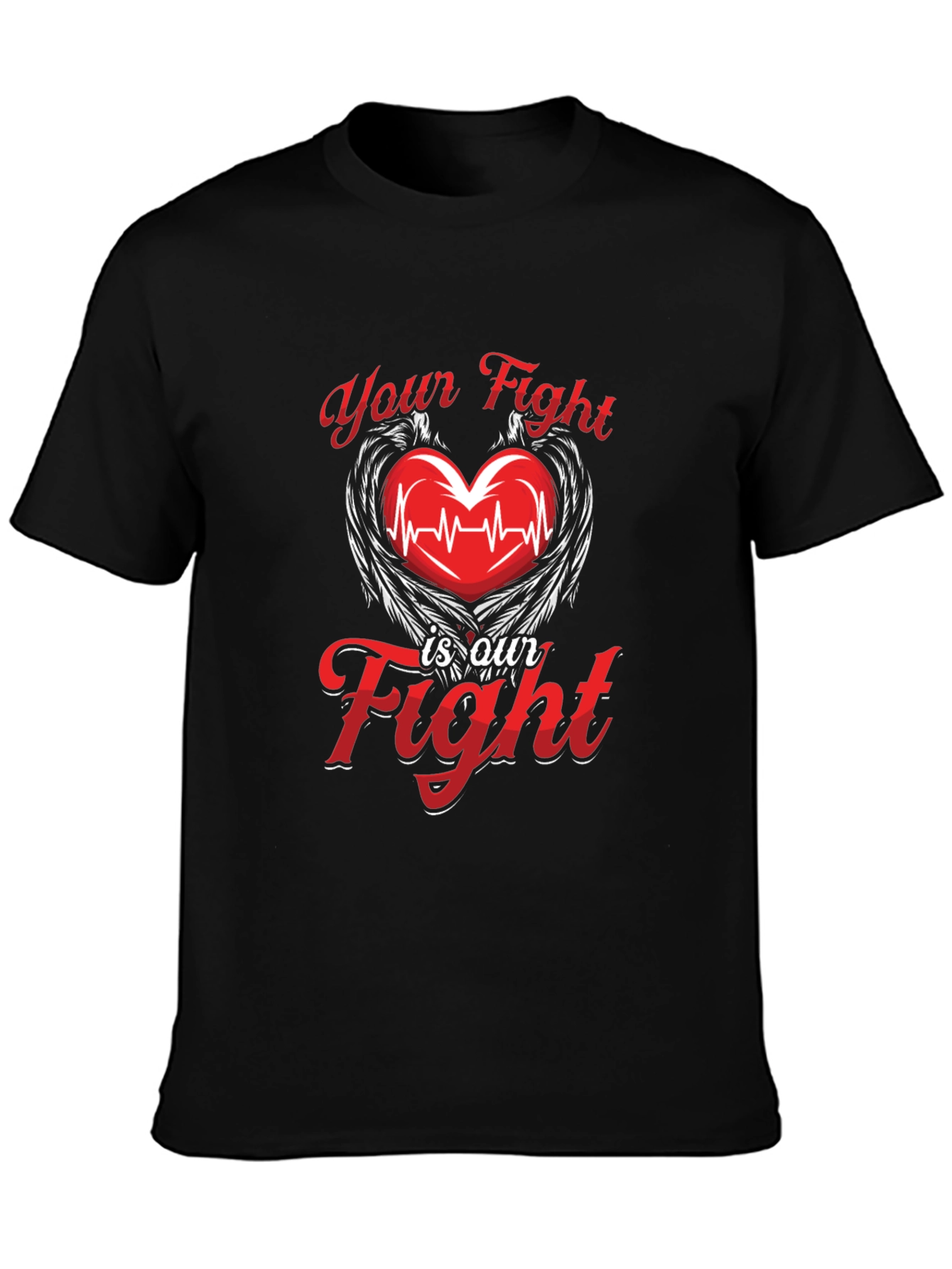 Heartbeat Wings T-Shirt - Your Fight is Our Fight