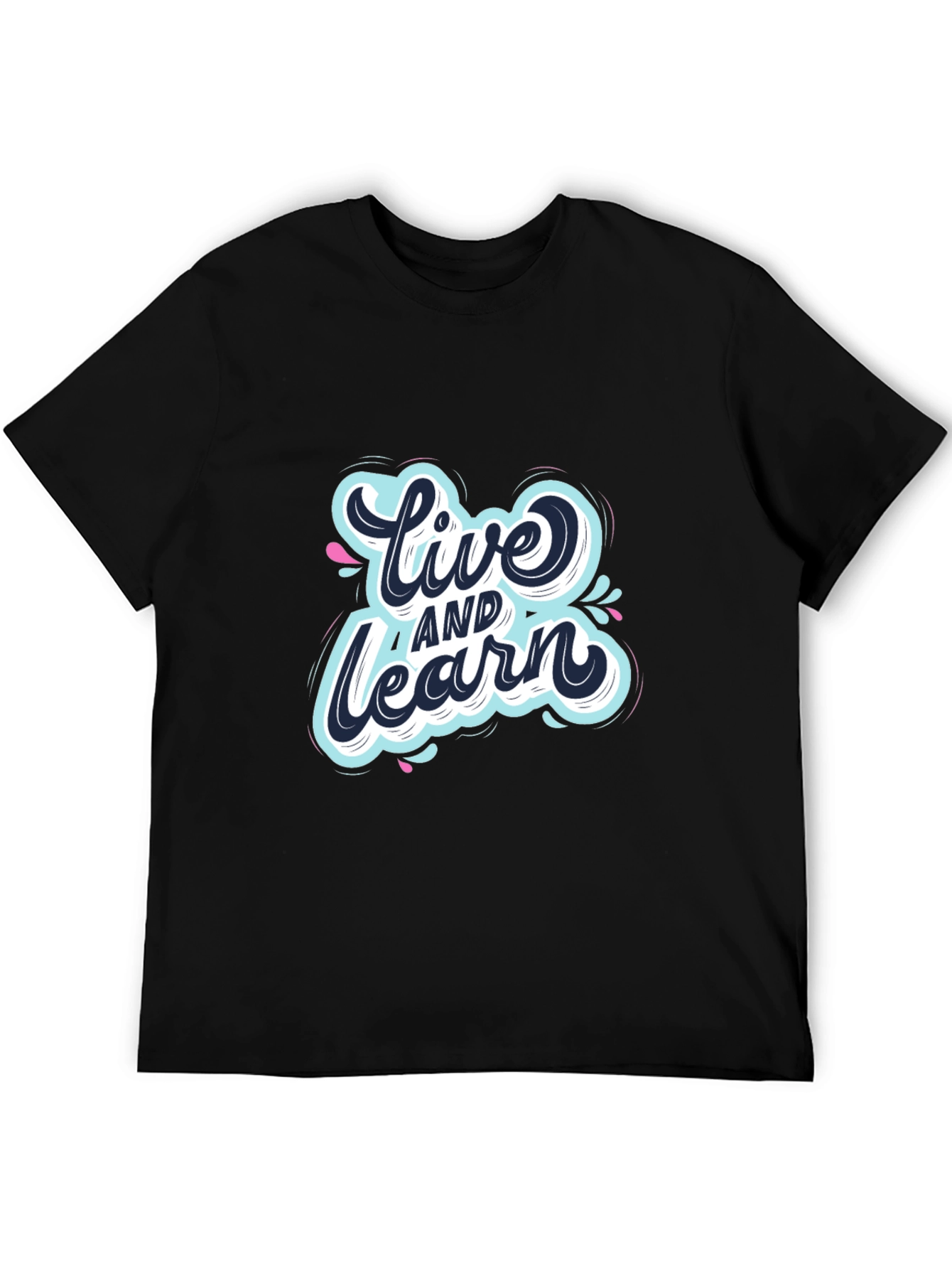 Live and Learn Graphic Print Black T-Shirt