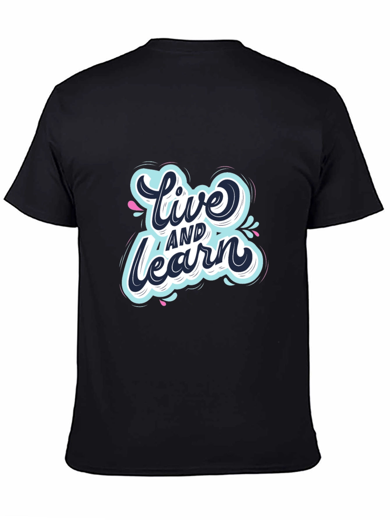 Live and Learn Graphic Print Black T-Shirt