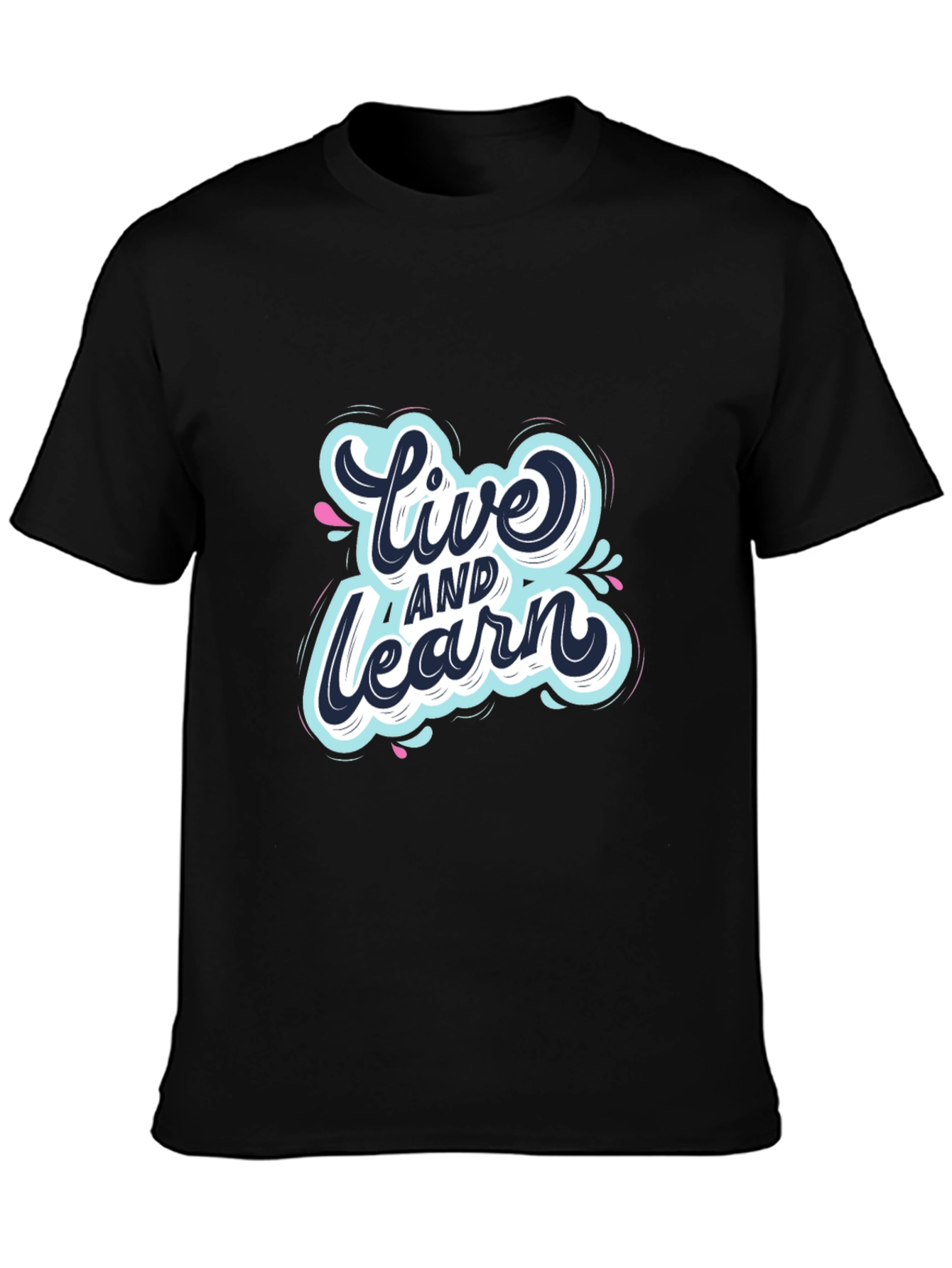Live and Learn Graphic Print Black T-Shirt