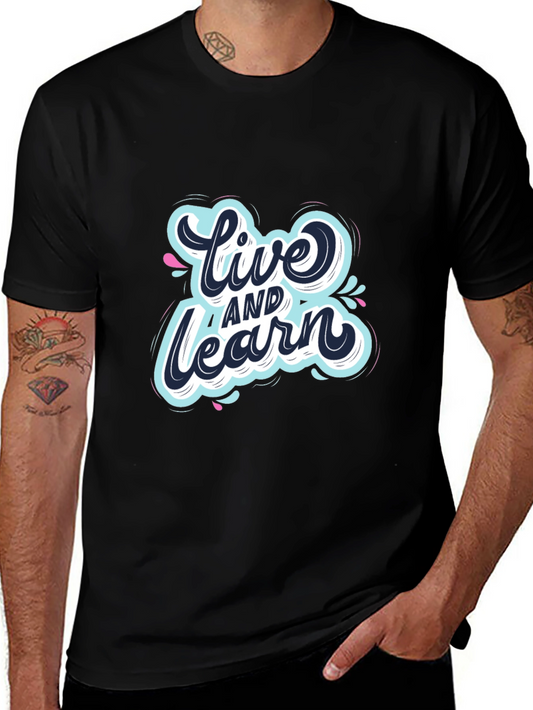 Live and Learn Graphic Print Black T-Shirt