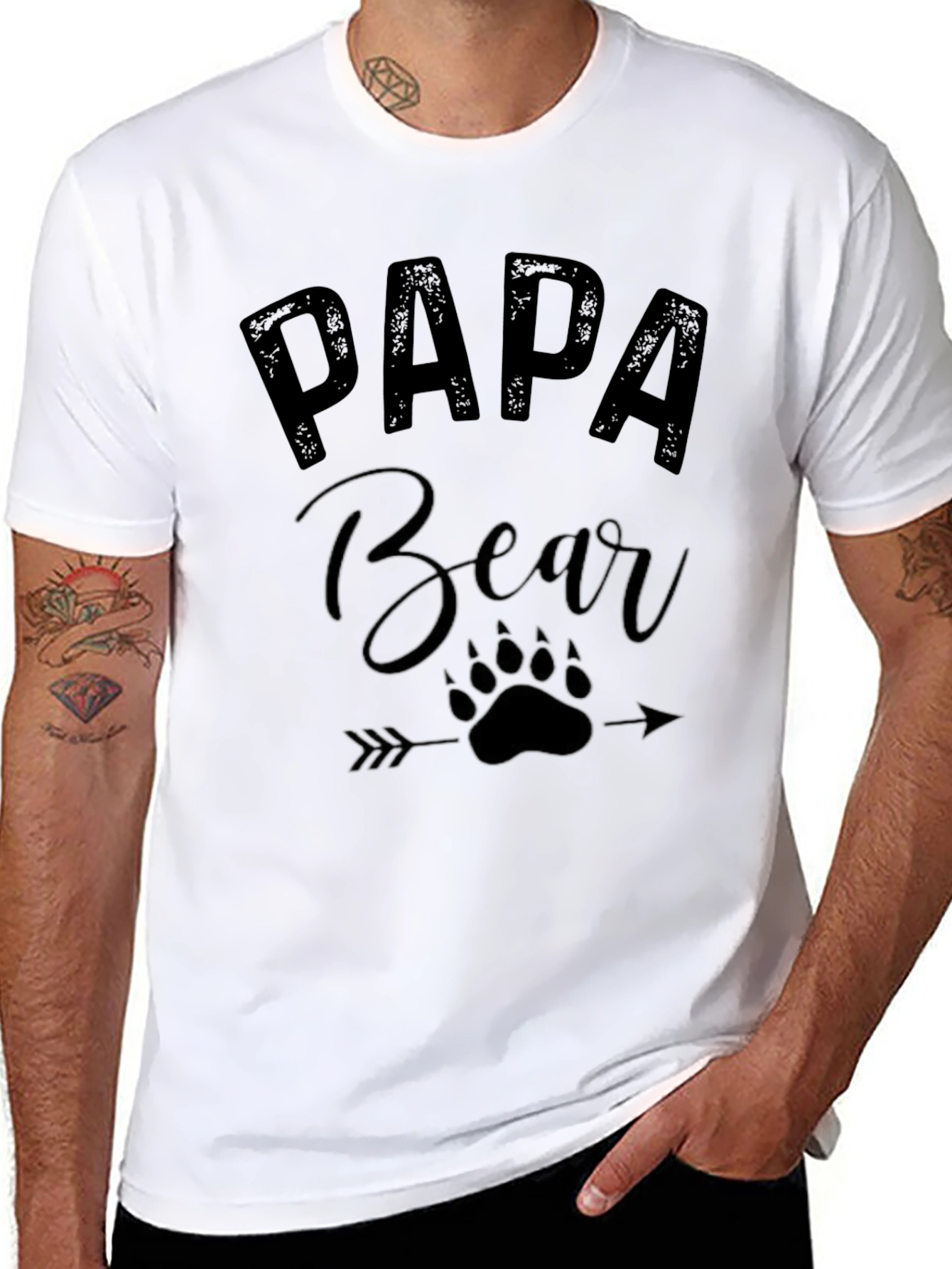 Papa Bear Black Graphic Tee