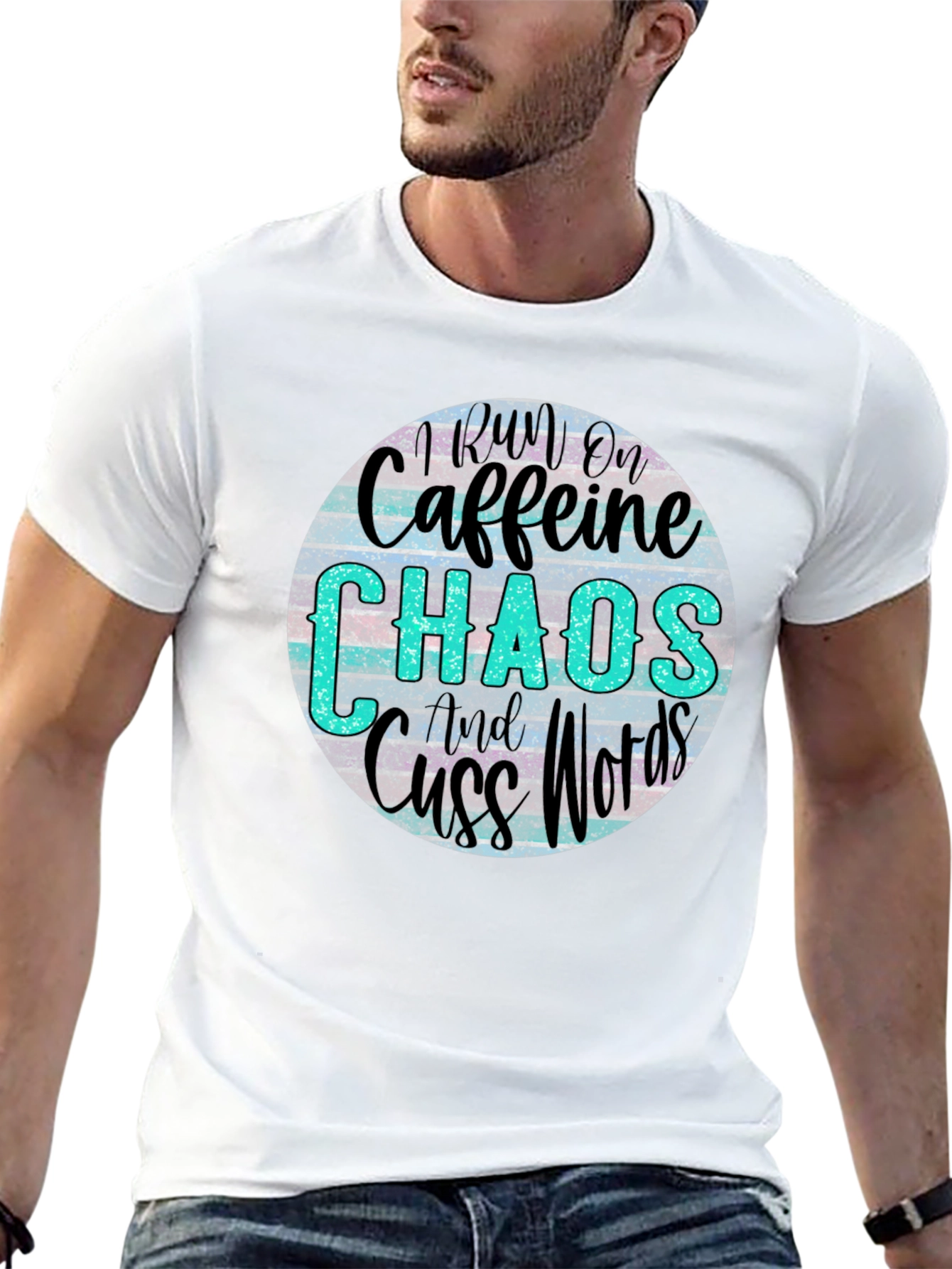 Caffeine Chaos & Cuss Words Graphic Tee